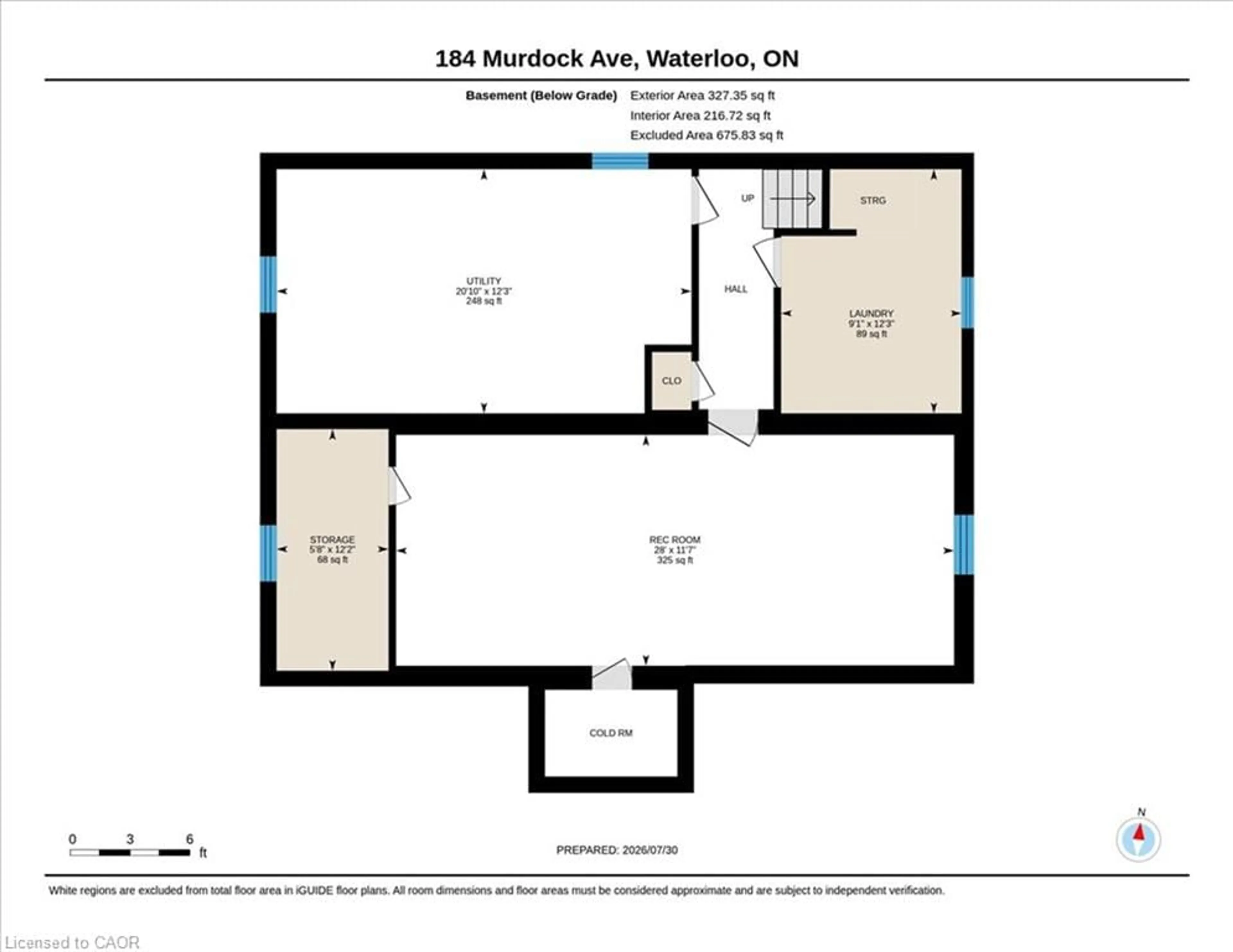Floor plan for 184 Murdock Ave, Waterloo Ontario N2J 2M5