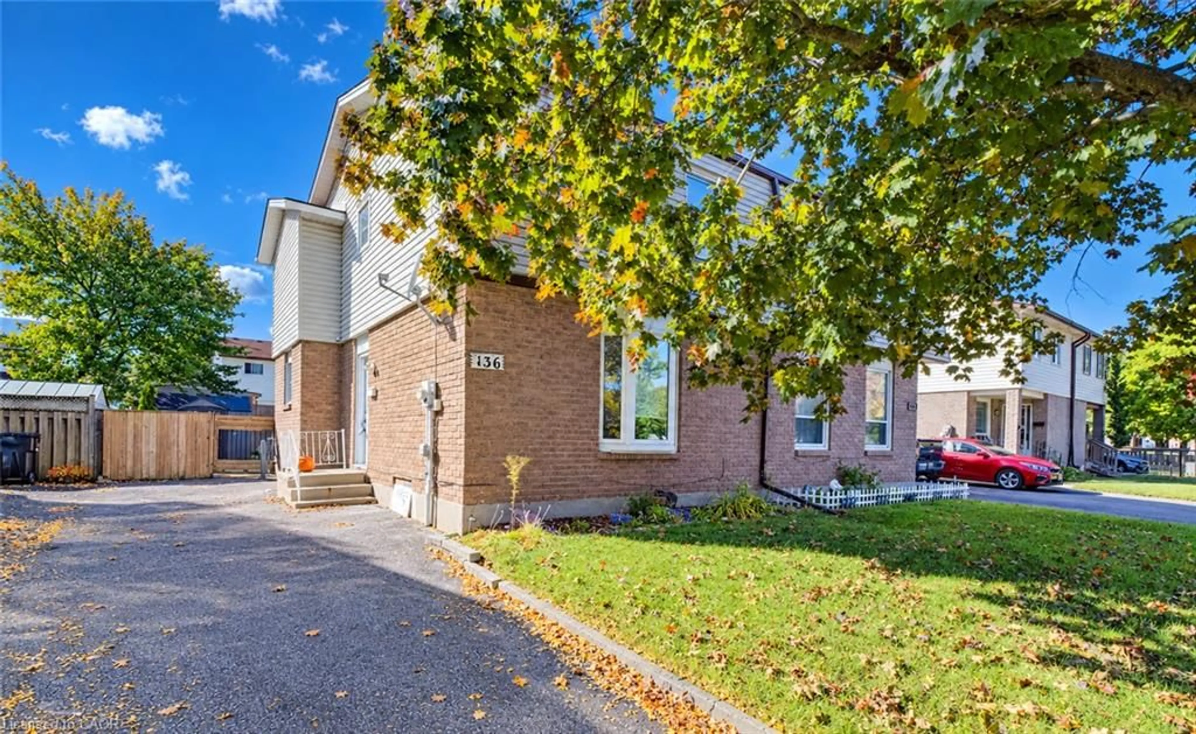 Home with brick exterior material, street for 136 Sekura Cres, Cambridge Ontario N1R 7E9