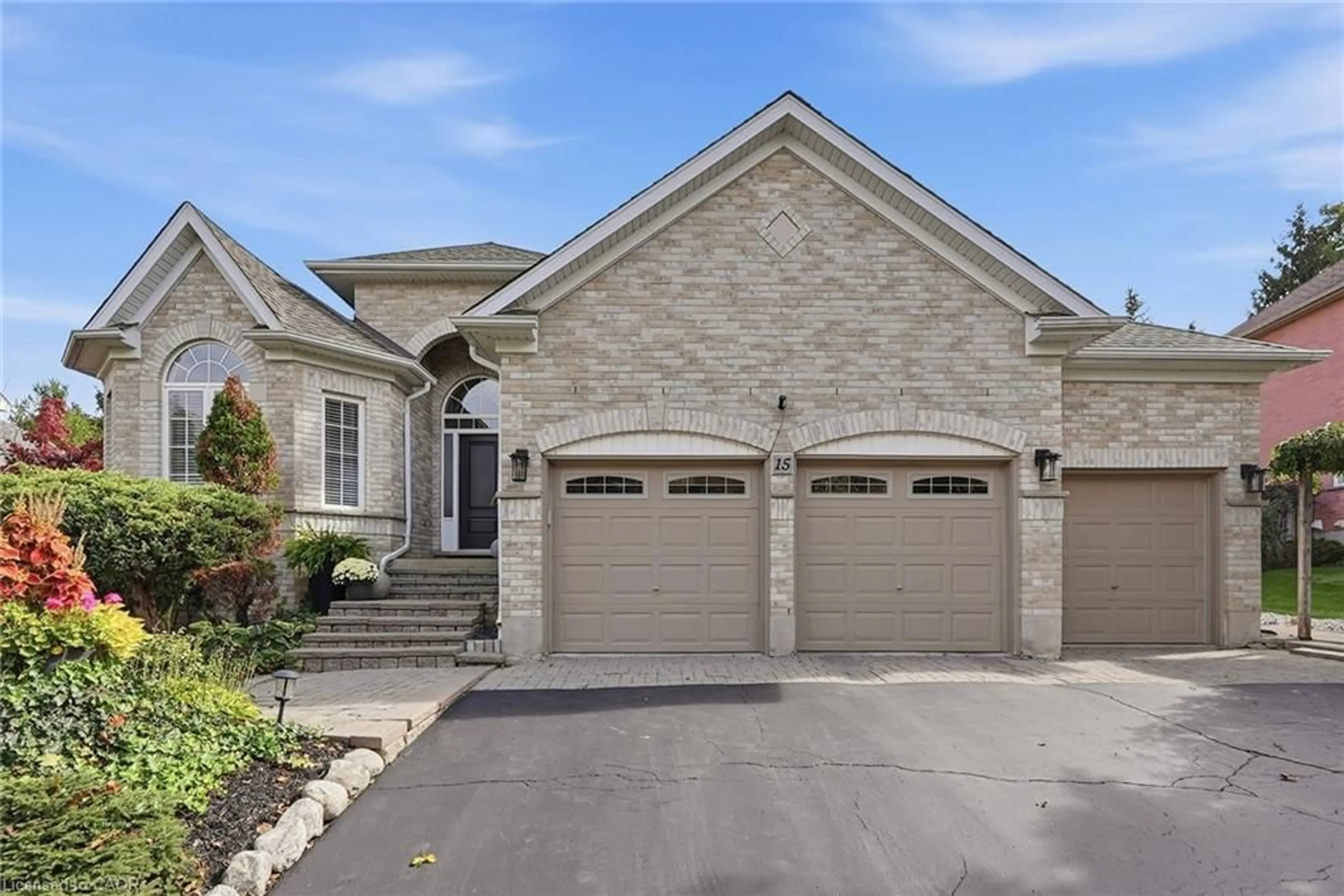 Home with brick exterior material, street for 15 Everwood Run, Kitchener Ontario N2P 2B1