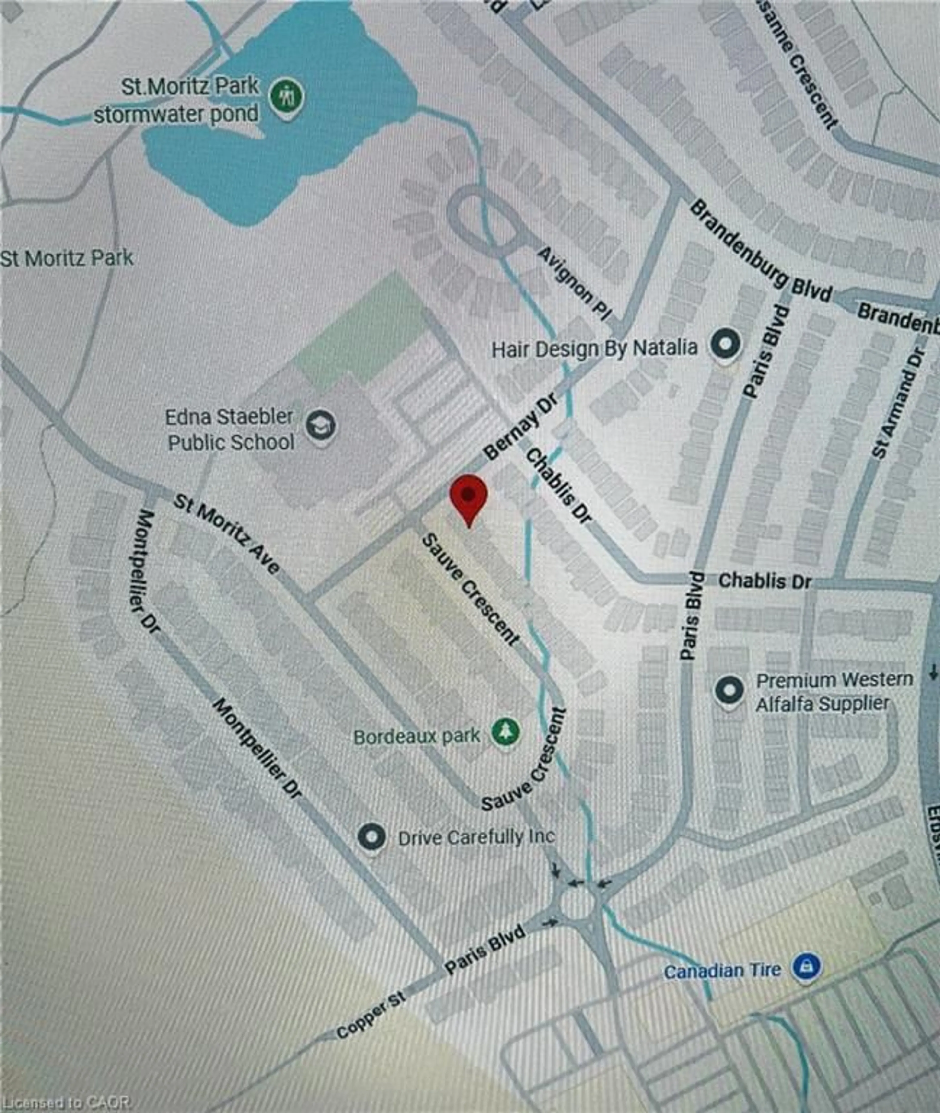 Picture of a map for 352 Sauve Cres, Waterloo Ontario N2T 2Y8