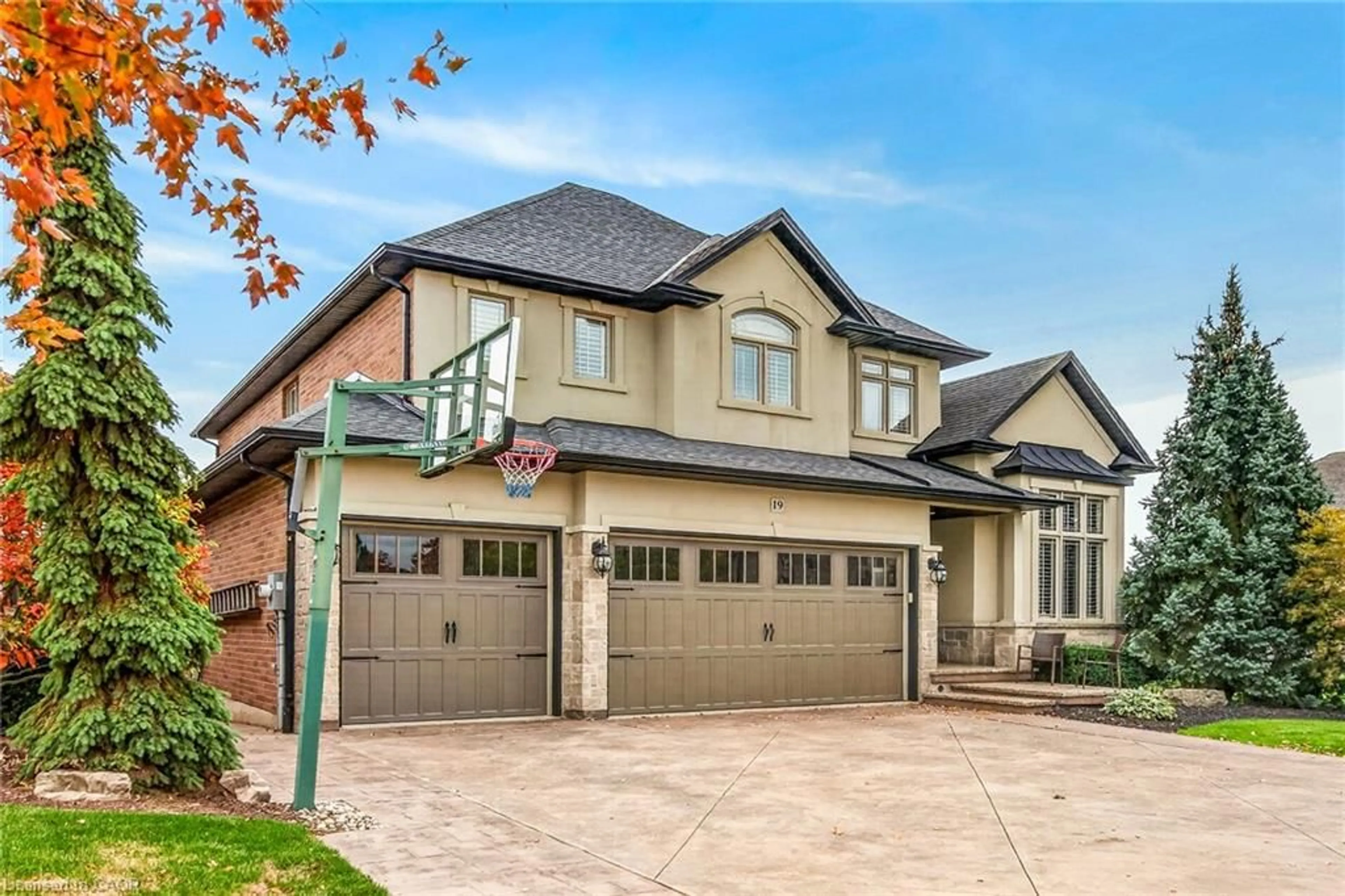 Home with brick exterior material, street for 19 Greti Dr, Hamilton Ontario L9B 0B9