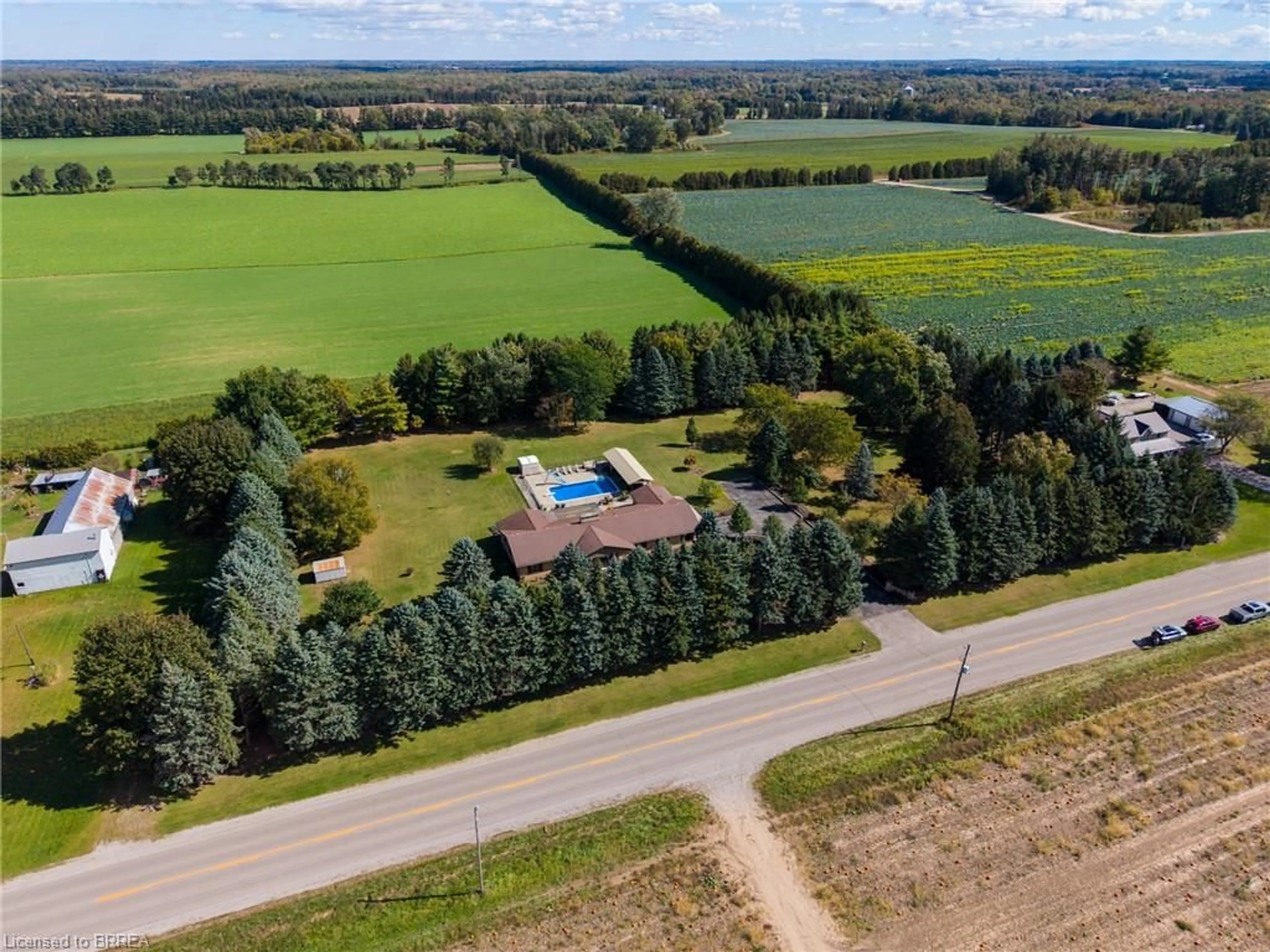 A pic from outside/outdoor area/front of a property/back of a property/a pic from drone, water/lake/river/ocean view for 3362 Teeterville Rd, Windham Centre Ontario N0E 2A0