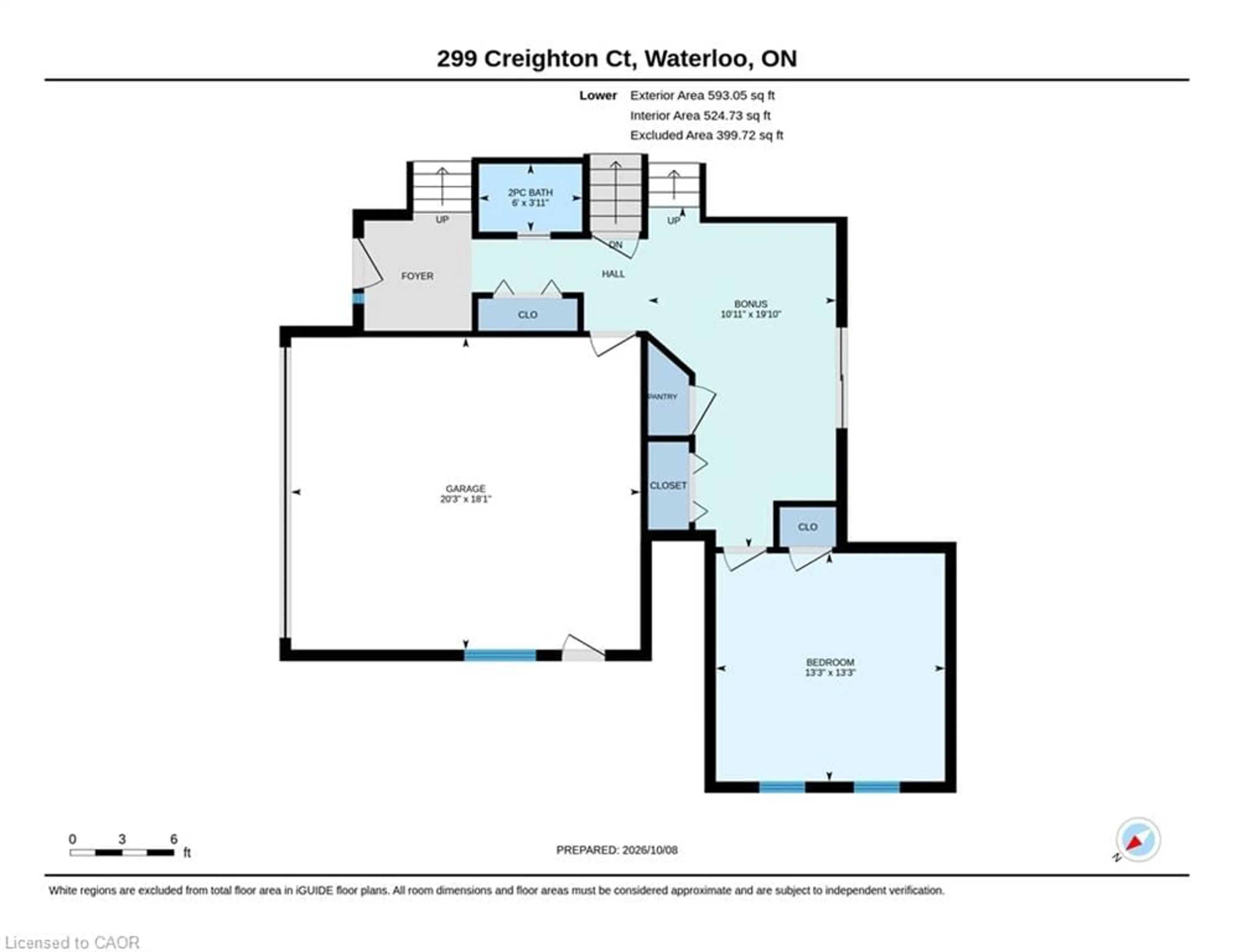 Floor plan for 299 Creighton Crt, Waterloo Ontario N2K 1W5