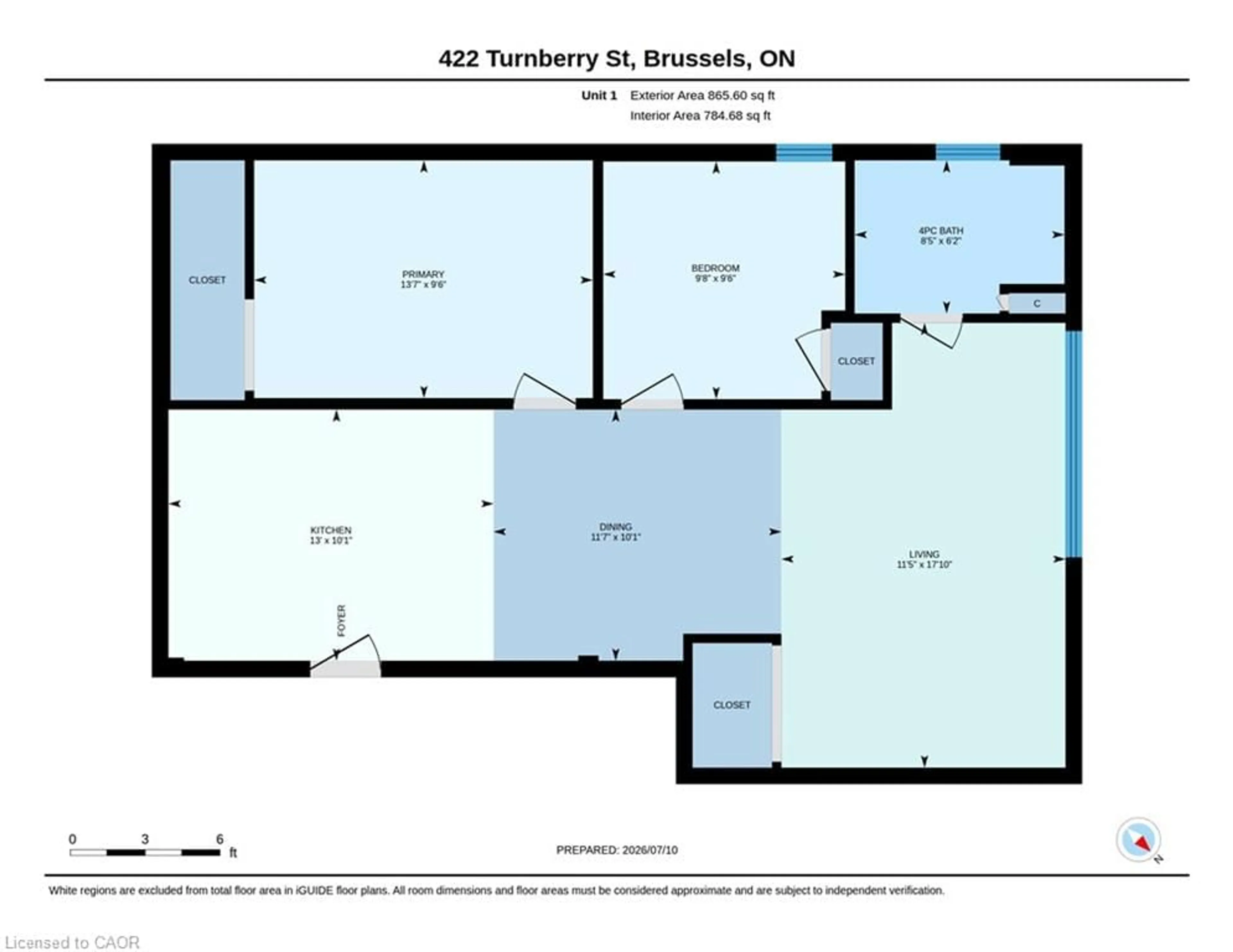 Floor plan for 422-430 Turnberry St, Brussels Ontario N0G 1H0