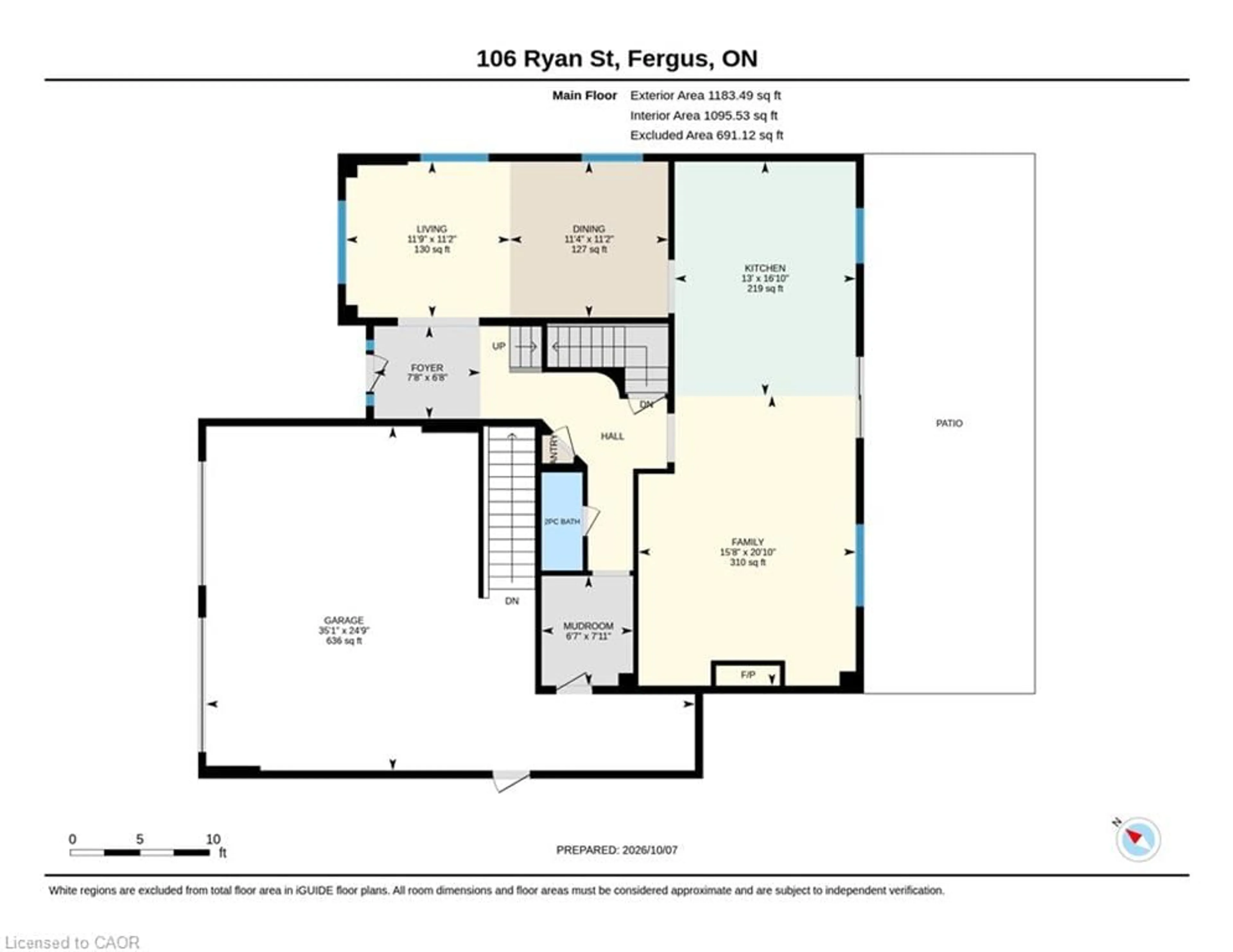 Floor plan for 106 Ryan St, Fergus Ontario N1M 0E4