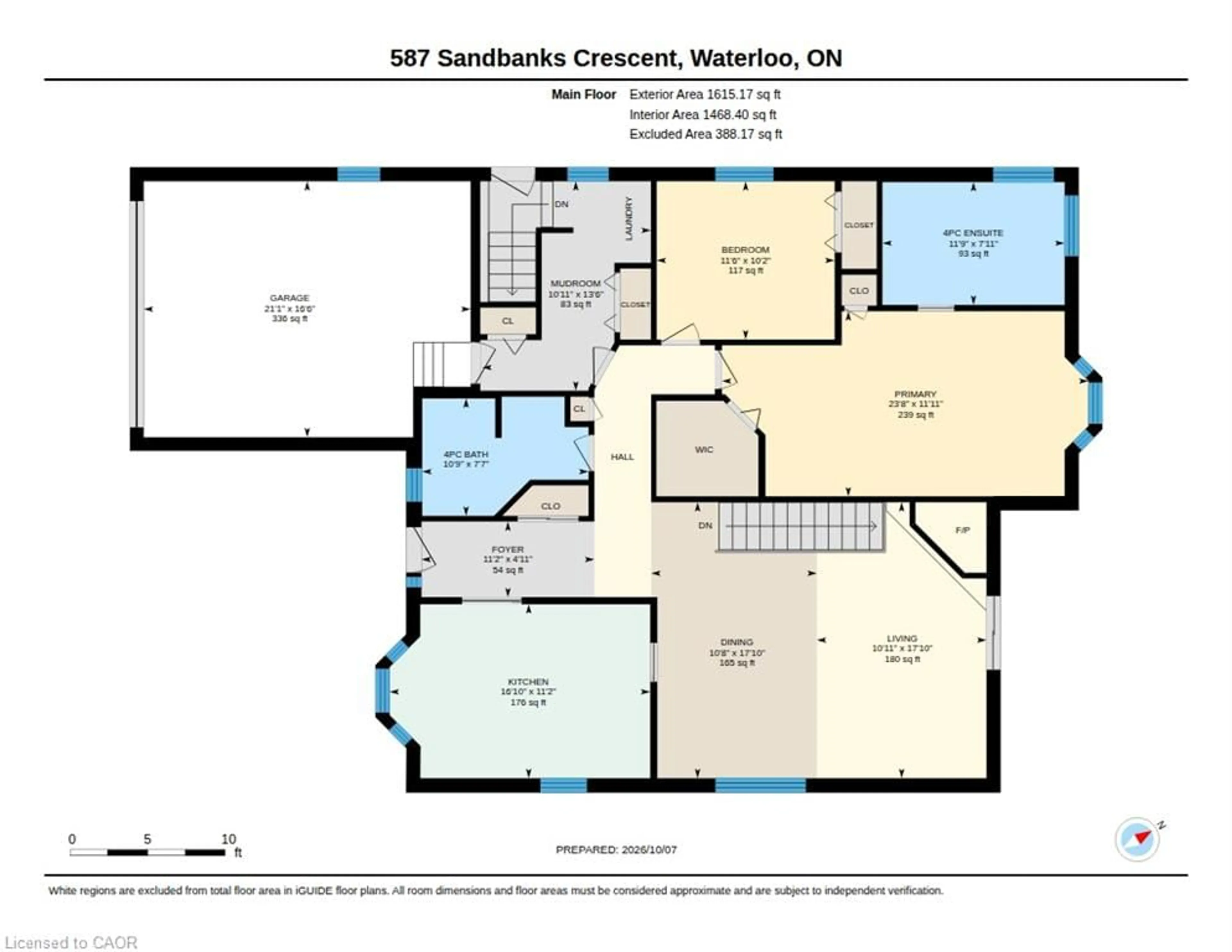 Floor plan for 587 Sandbanks Cres, Waterloo Ontario N2V 2K4