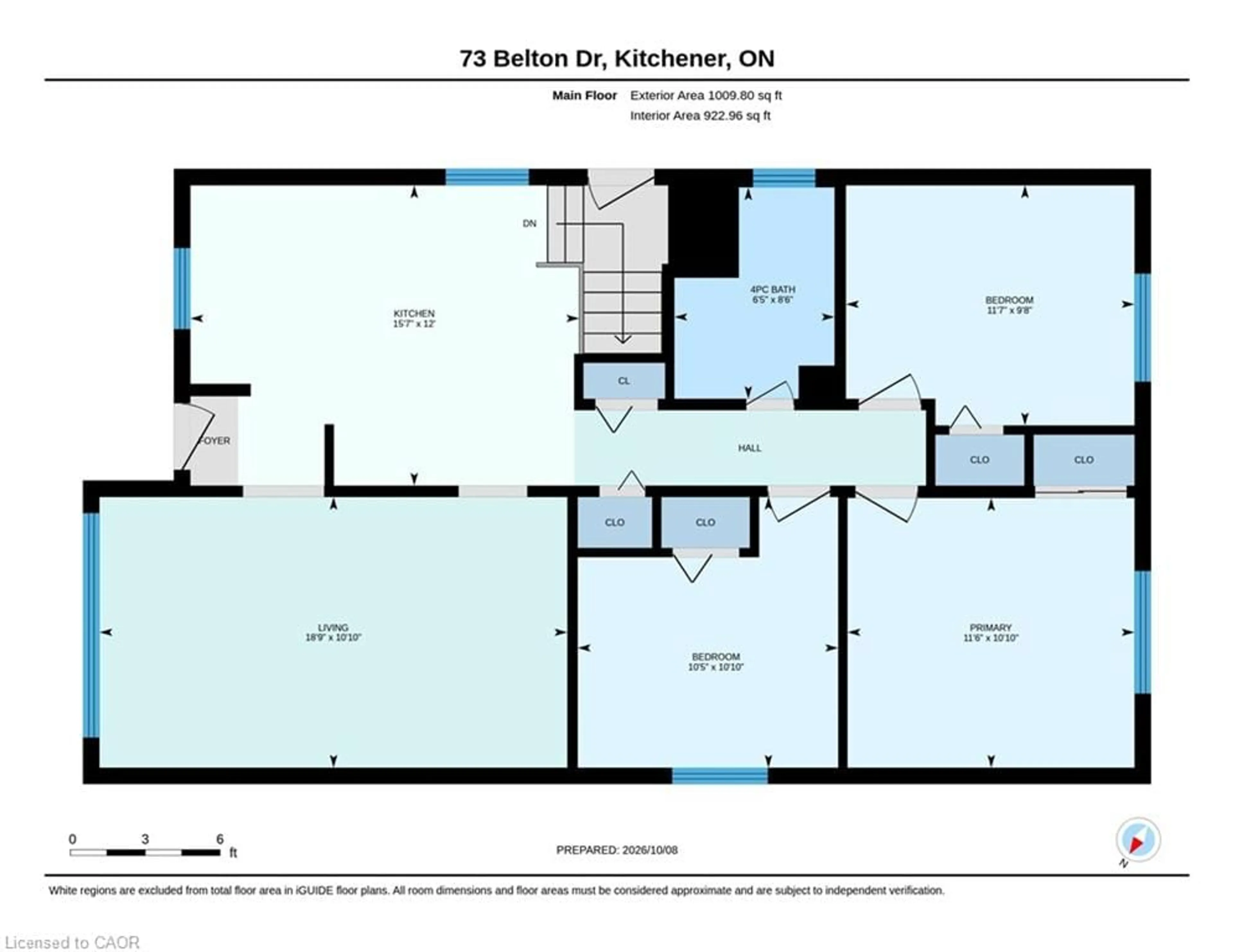 Floor plan for 73 Belton Dr, Kitchener Ontario N2M 2B7