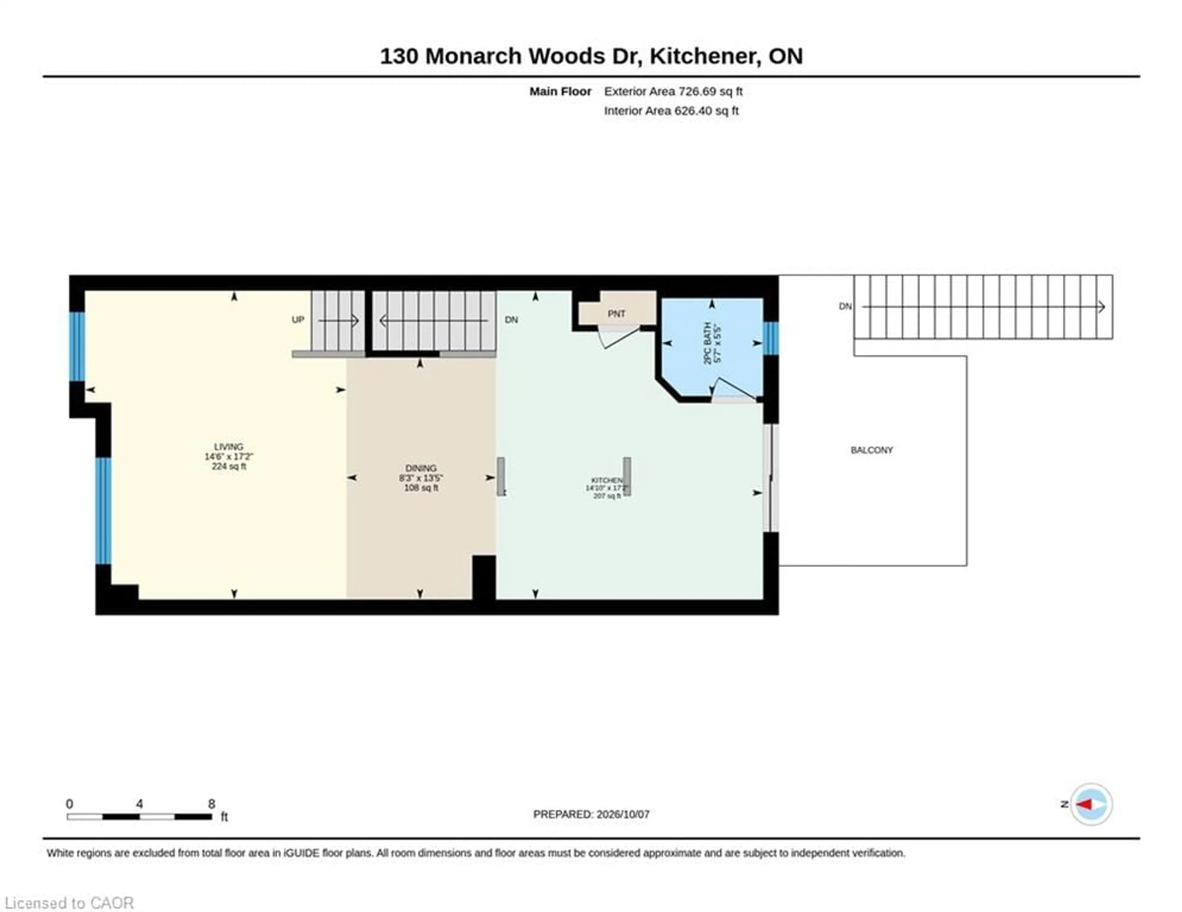 Floor plan for 120 Monarch Woods Dr, Kitchener Ontario N2P 2N7