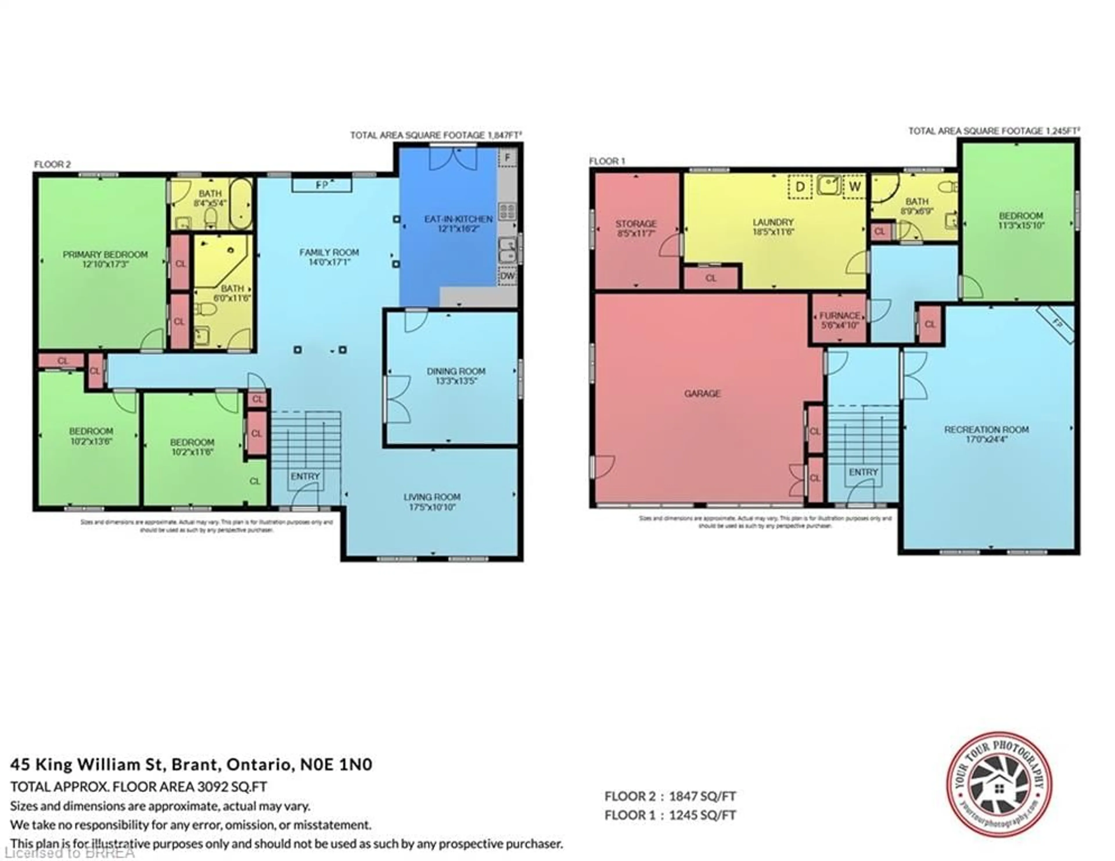 Floor plan for 45 King William St, St. George Ontario N0E 1N0