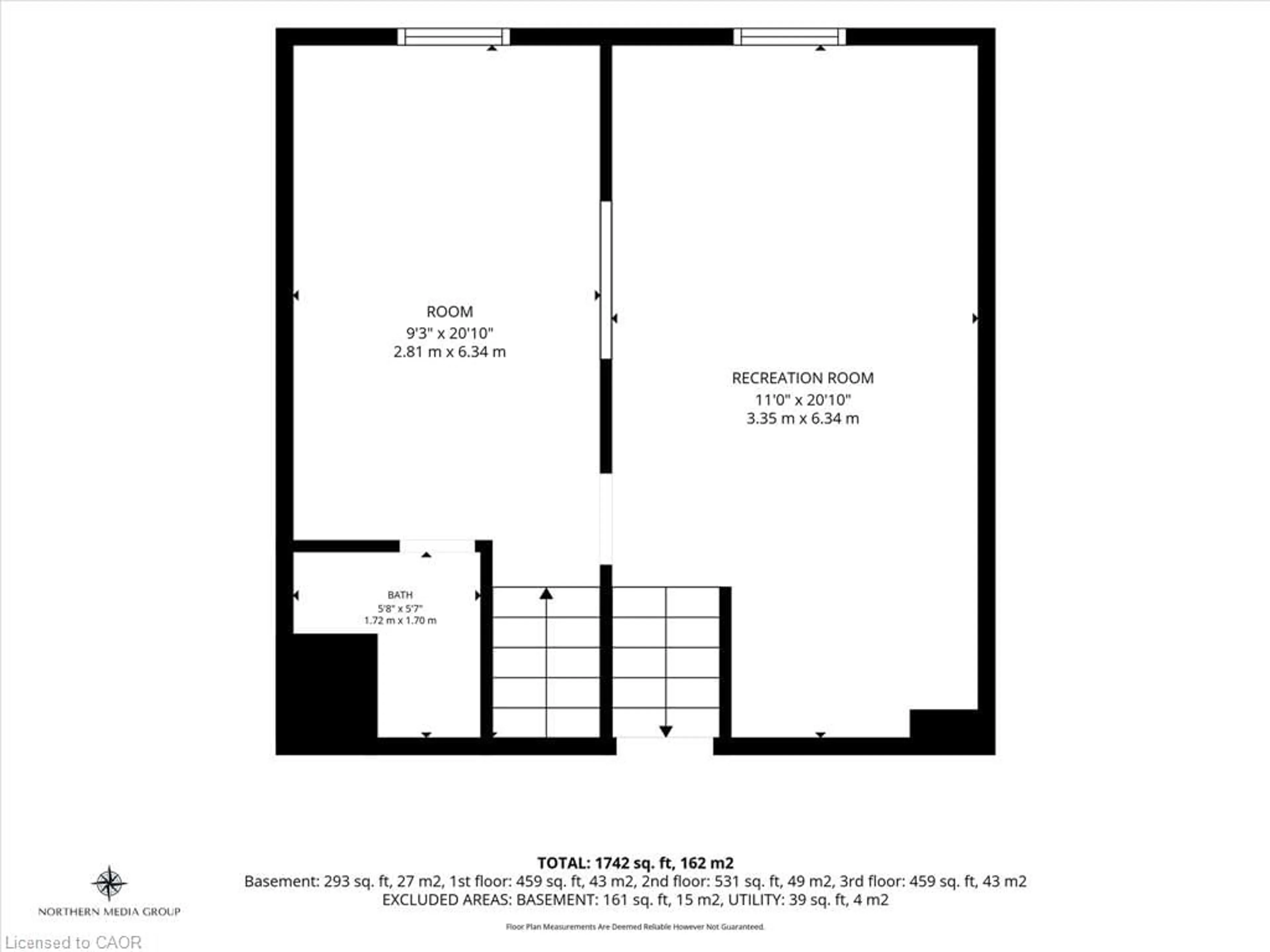 Floor plan for 16 Crystal Crt, Cambridge Ontario N1R 7T2