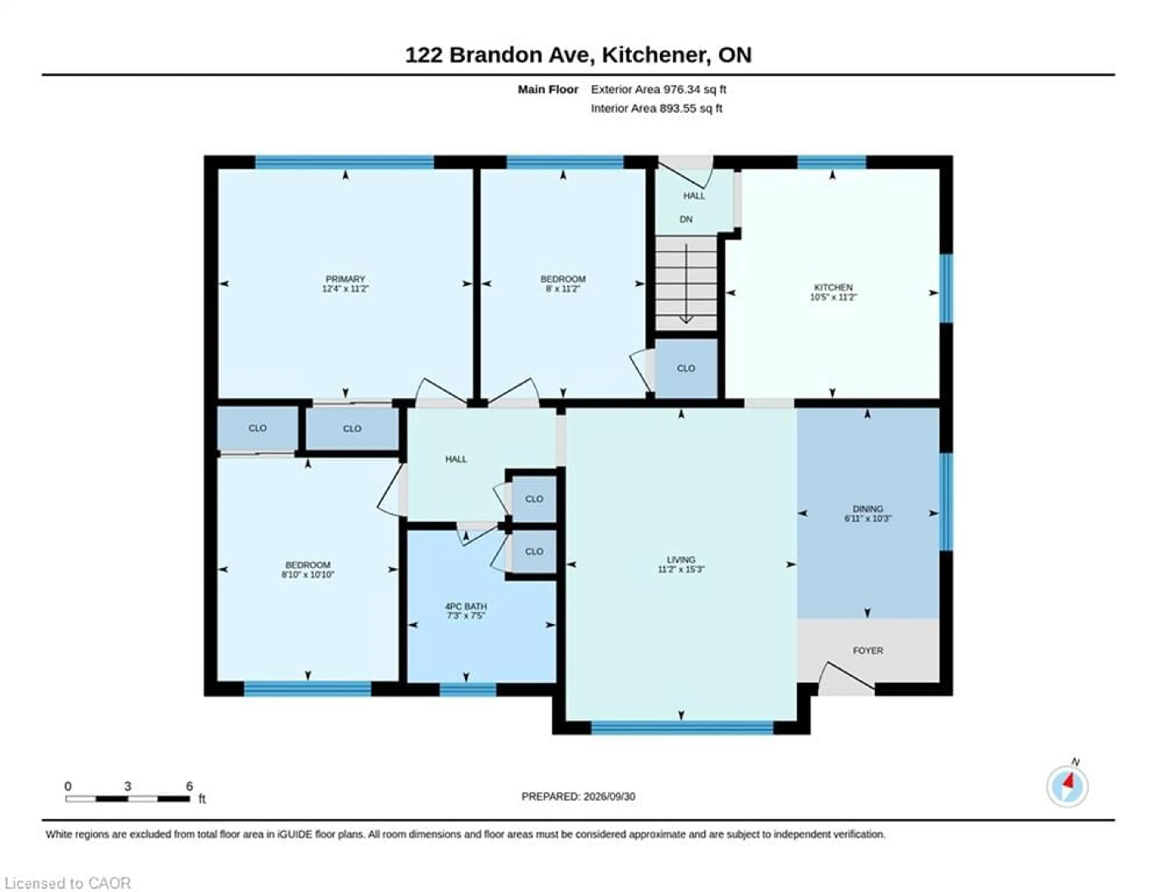 Floor plan for 122 Brandon Ave, Kitchener Ontario N2M 2J5