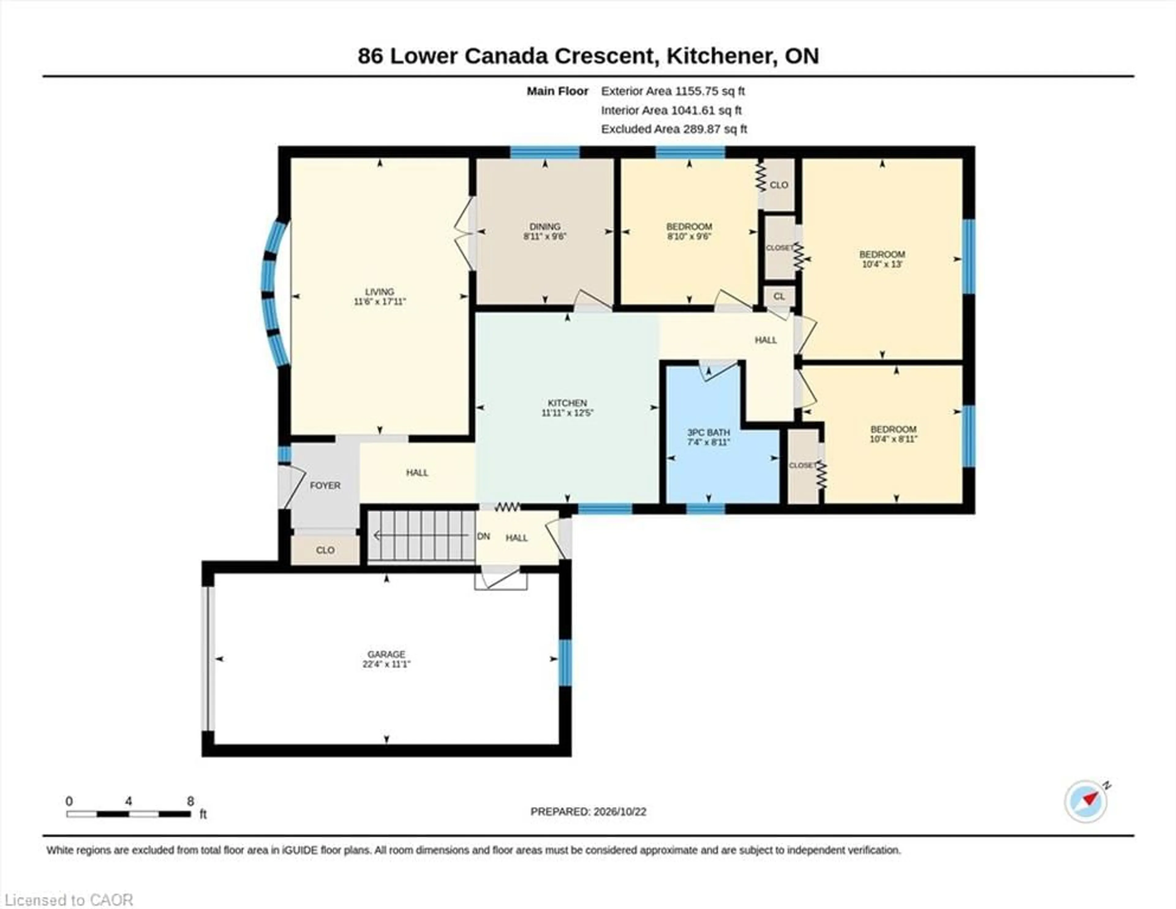Floor plan for 86 Lower Canada Cres, Kitchener Ontario N2P 1E8
