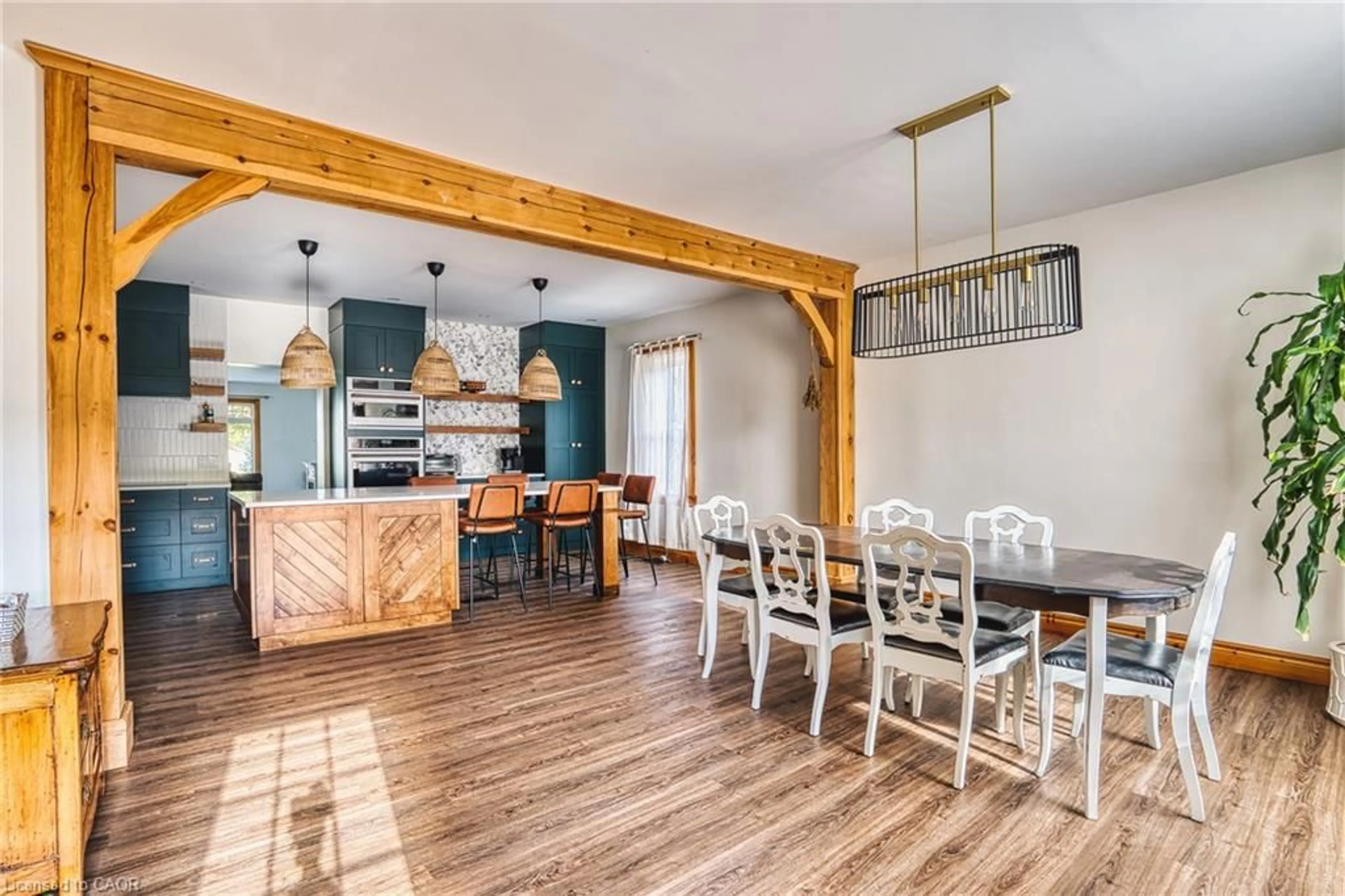 Open concept kitchen, wood/laminate floor for 12 Temperance St, Milverton Ontario N0K 1M0