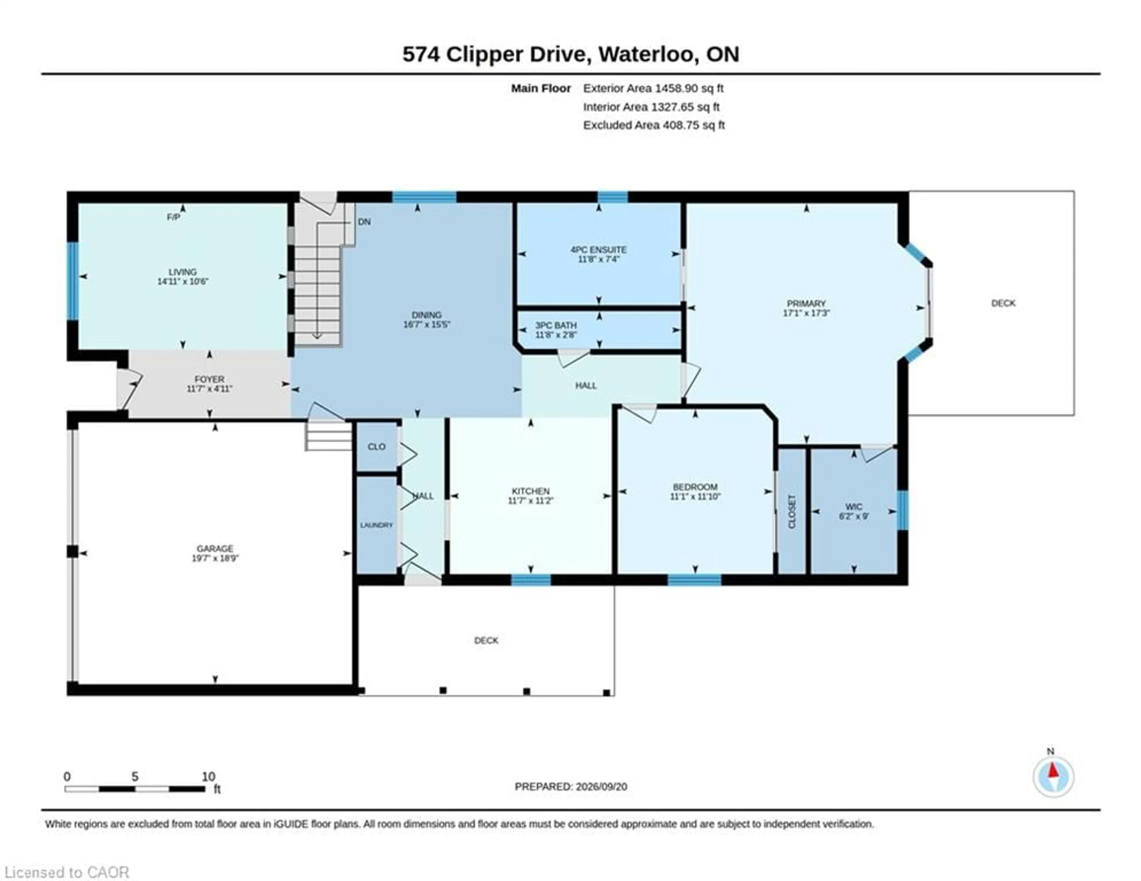 Floor plan for 574 Clipper Dr, Waterloo Ontario N2K 4B4