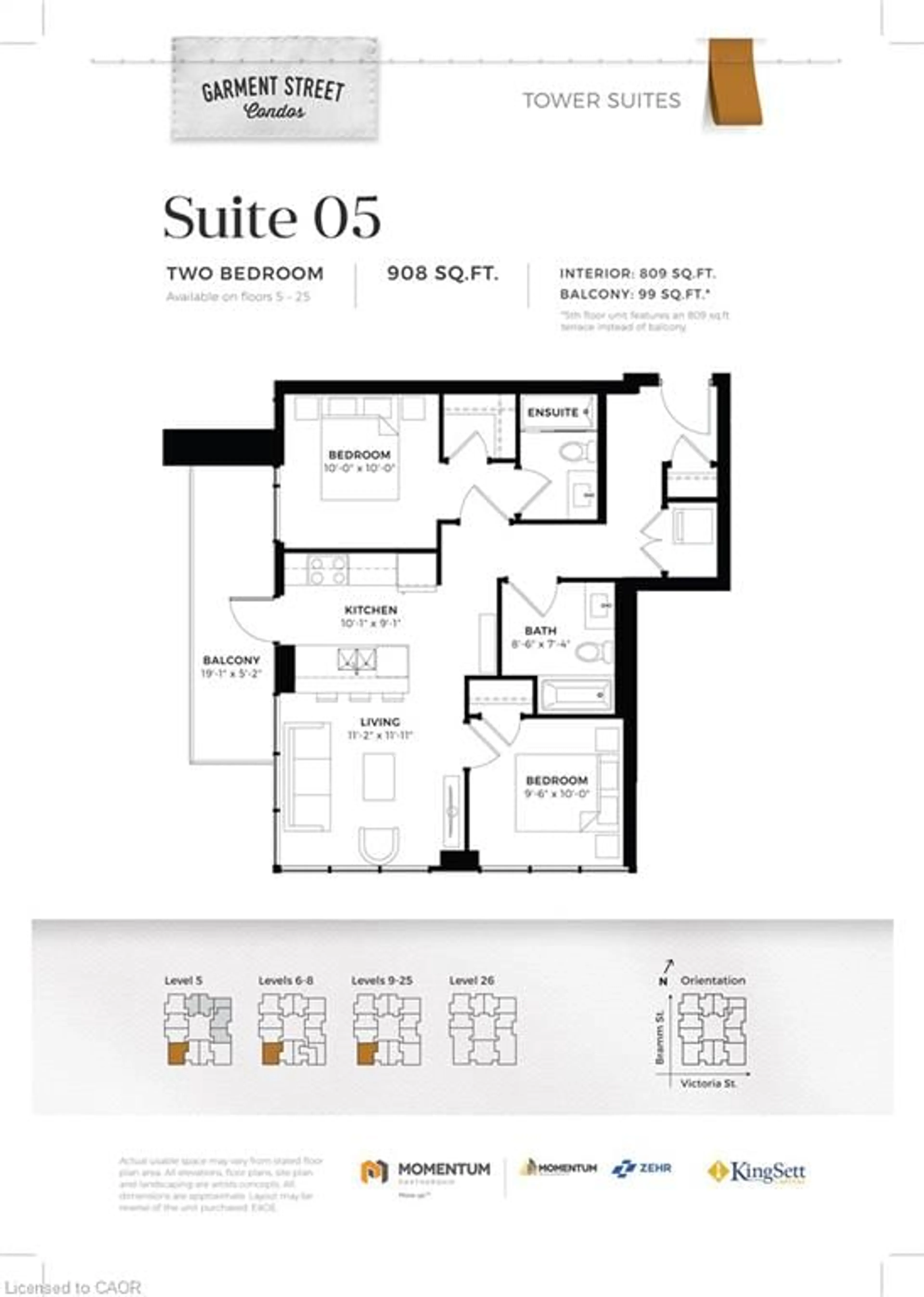Floor plan for 108 Garment St #2005, Kitchener Ontario N2G 0E2