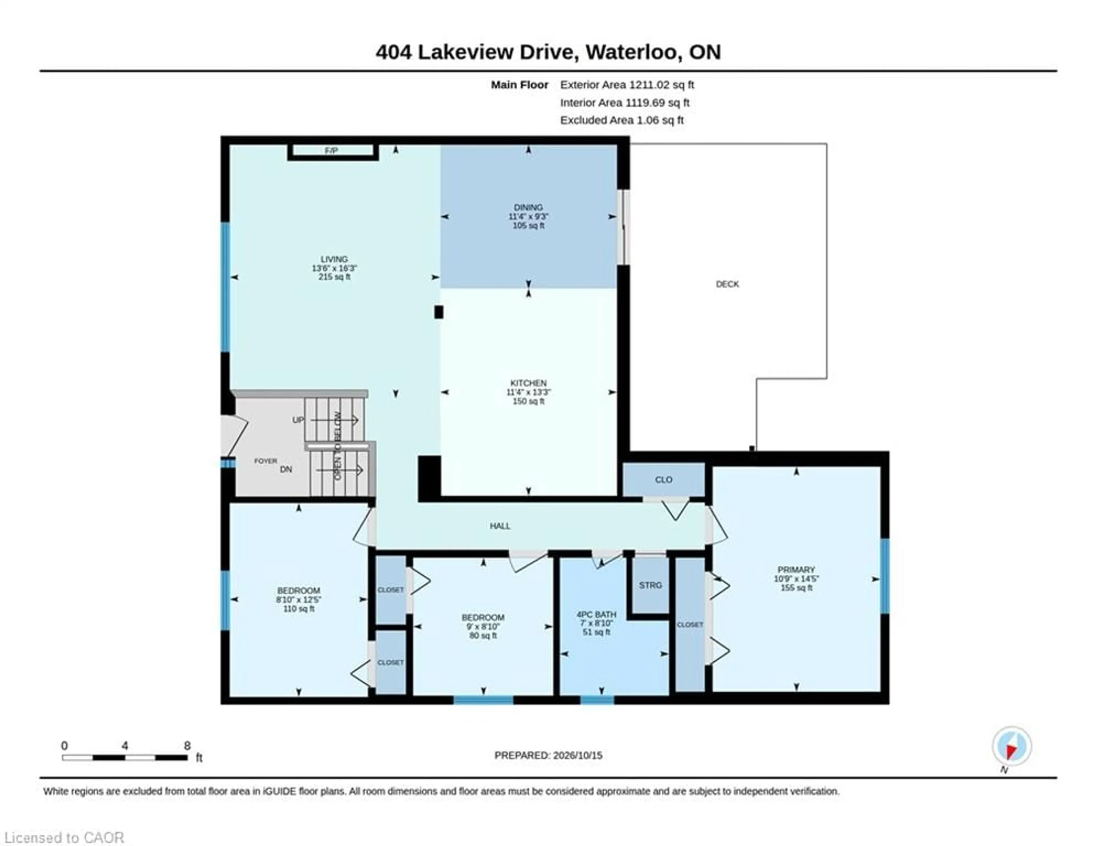 Floor plan for 404 Lakeview Dr, Waterloo Ontario N2L 4Z6