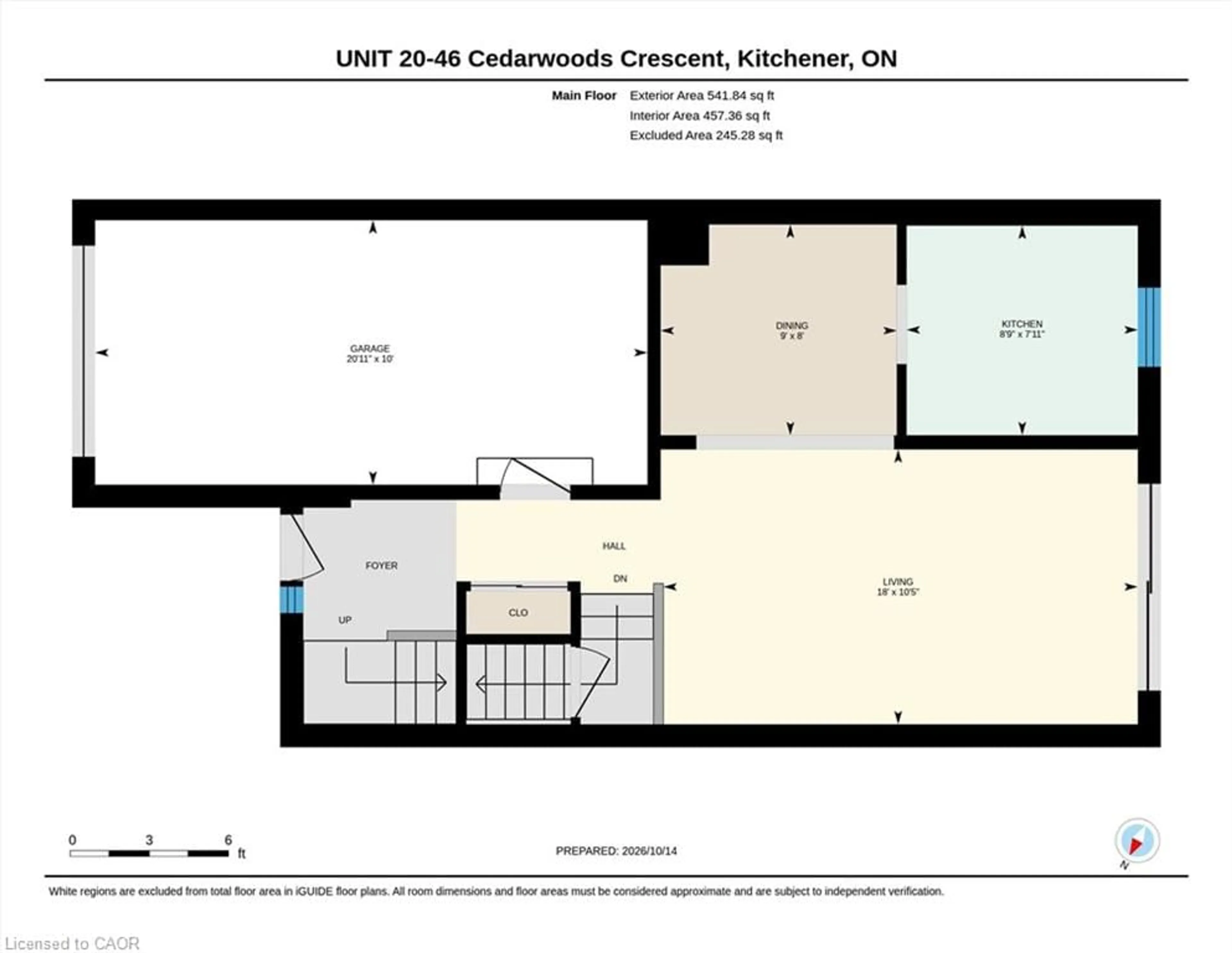 Floor plan for 46 Cedarwoods Cres #20, Kitchener Ontario N2C 2L7