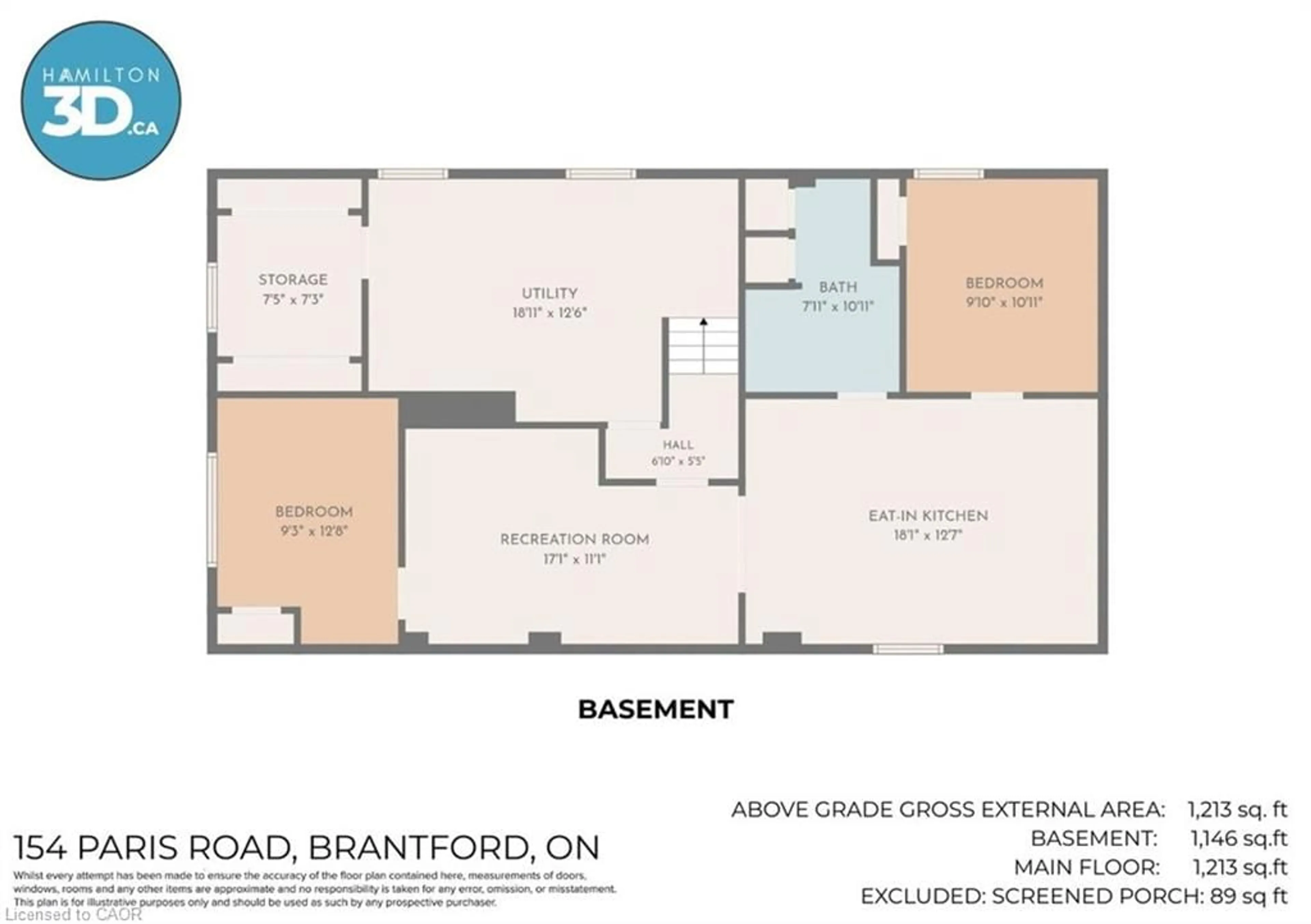 Floor plan for 154 Paris Rd, Brantford Ontario N3R 1J1