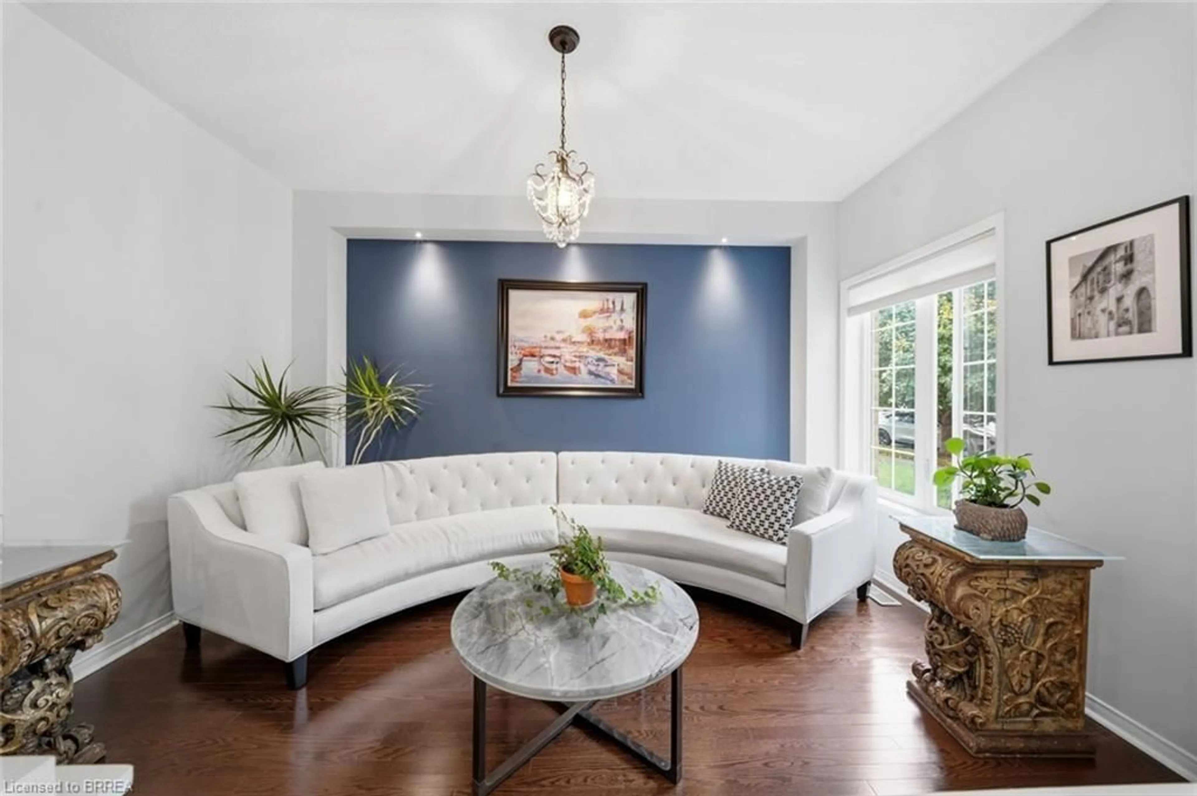Living room with furniture, ceramic/tile floor for 42 Stephenson Rd, Brantford Ontario N3S 0B2
