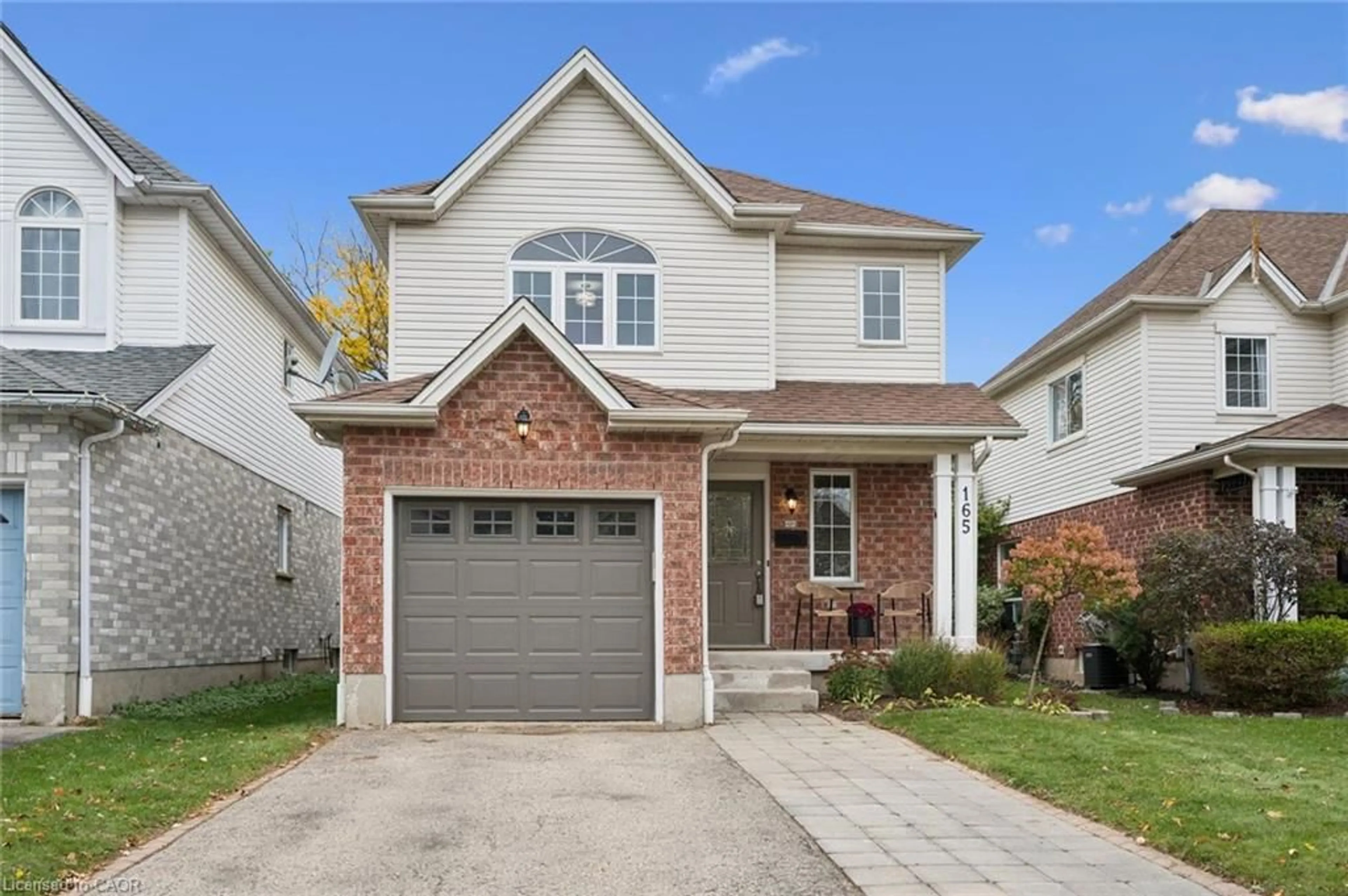 Home with brick exterior material, street for 165 Cavelletti Crt, Waterloo Ontario N2K 3X3