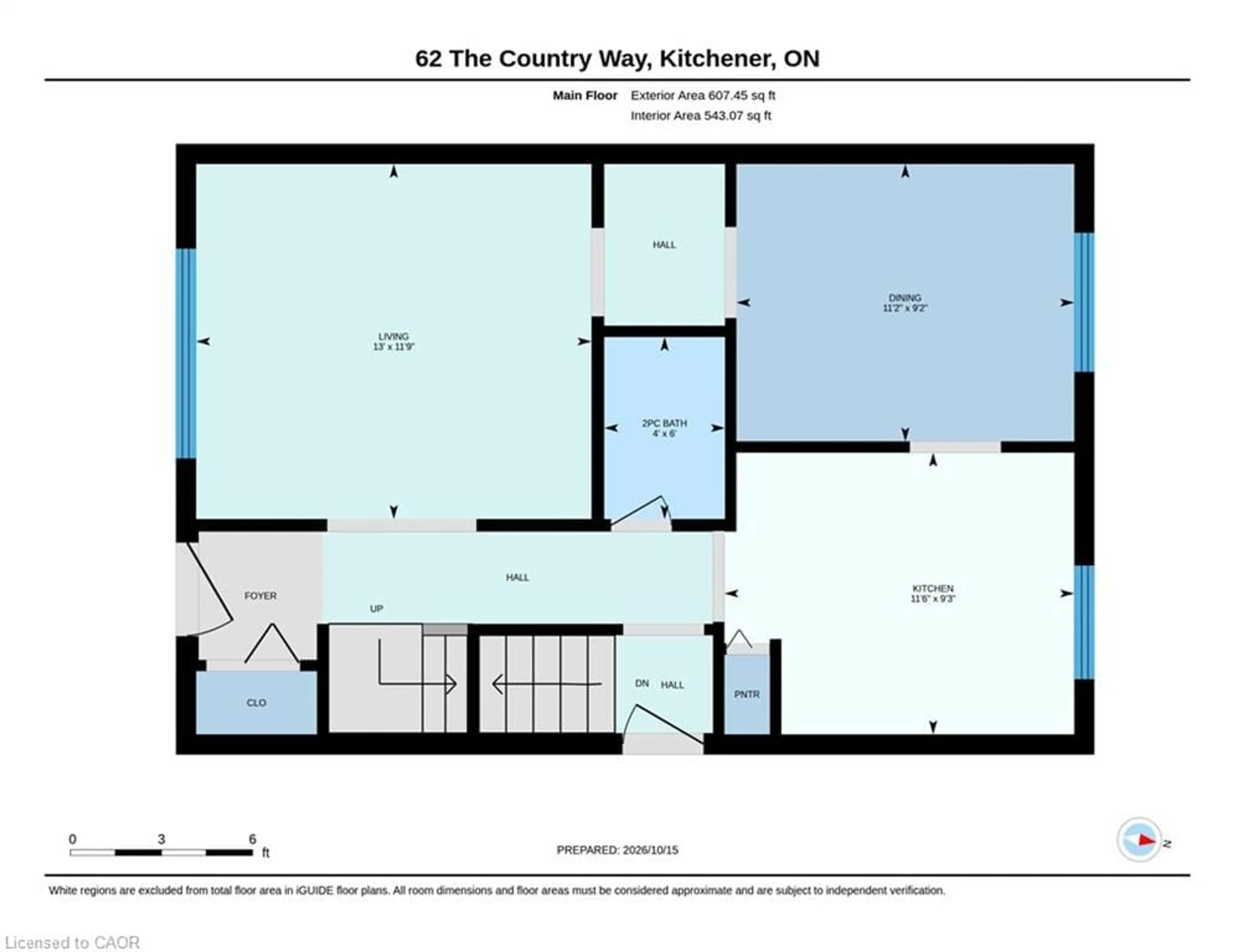 Floor plan for 62 The Country Way, Kitchener Ontario N2E 2K8