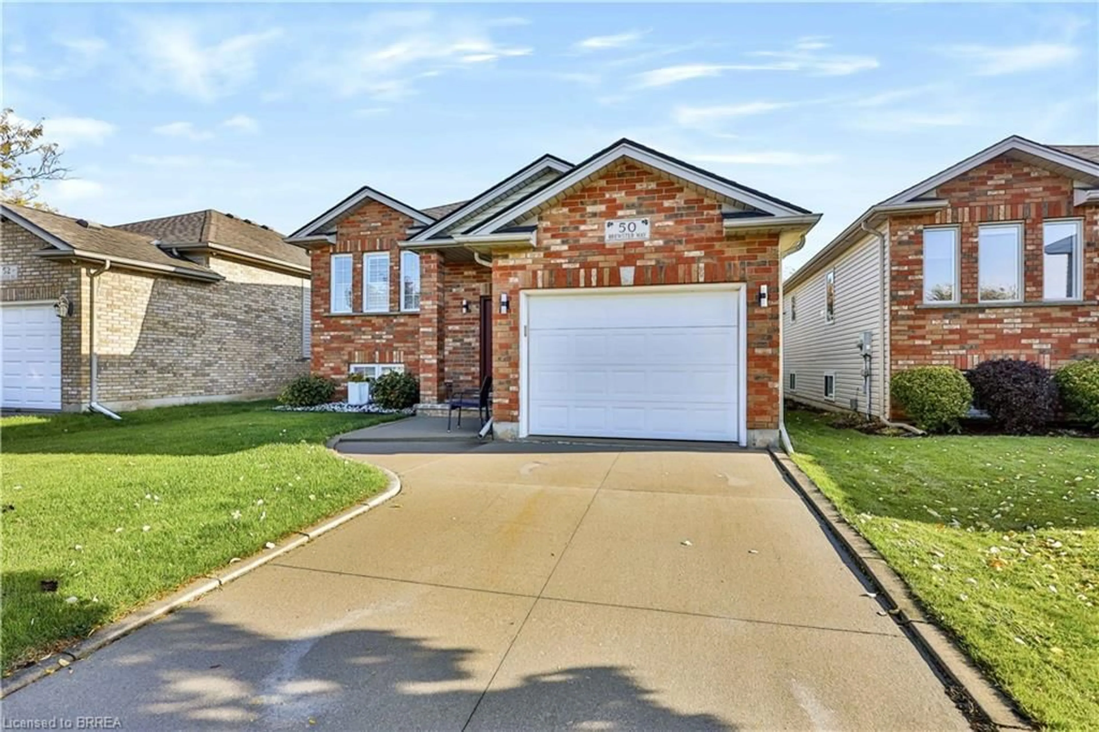 Home with brick exterior material, street for 50 Brewster Way, Brantford Ontario N3T 6N4