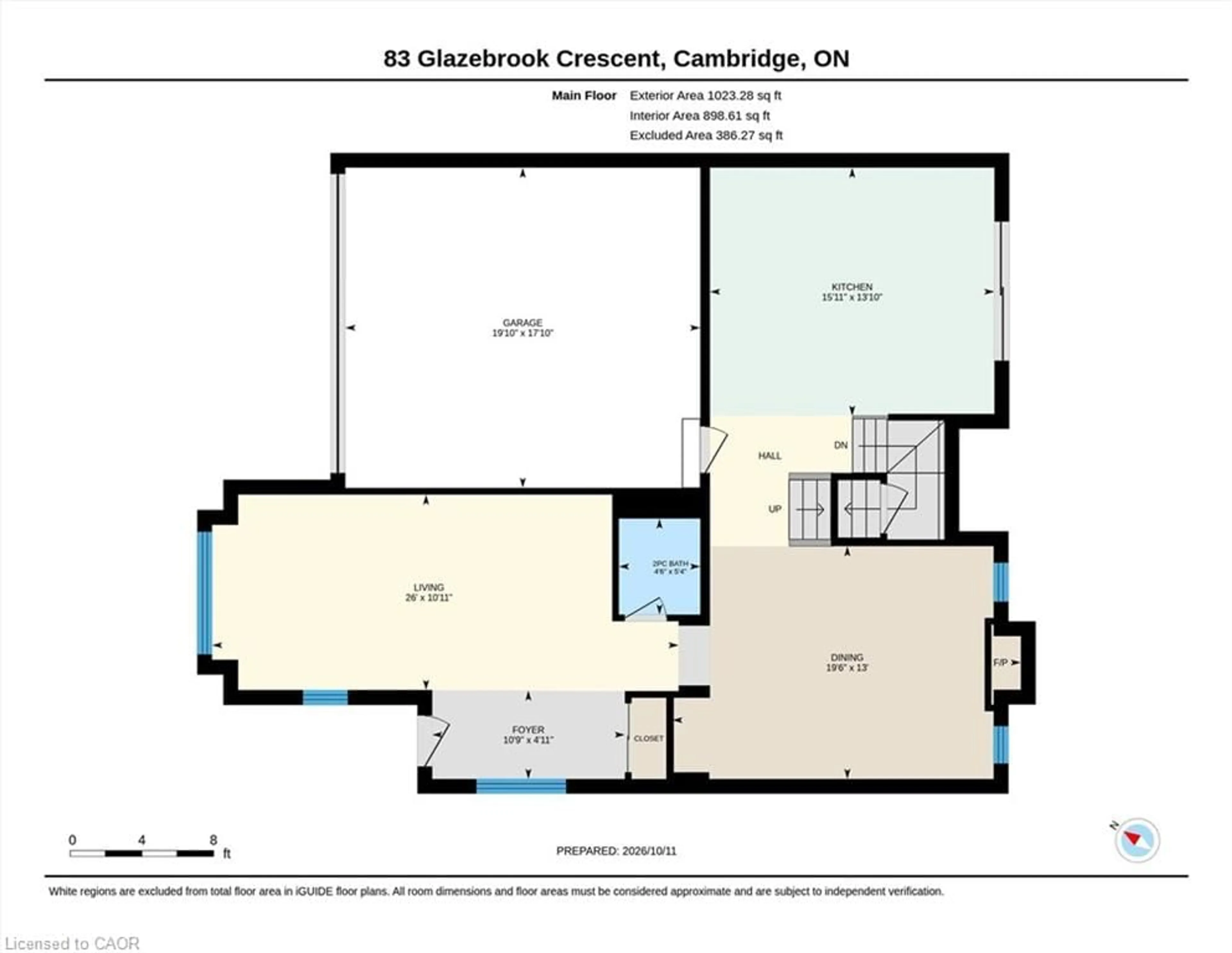 Floor plan for 83 Glazebrook Cres, Cambridge Ontario N1T 2H8