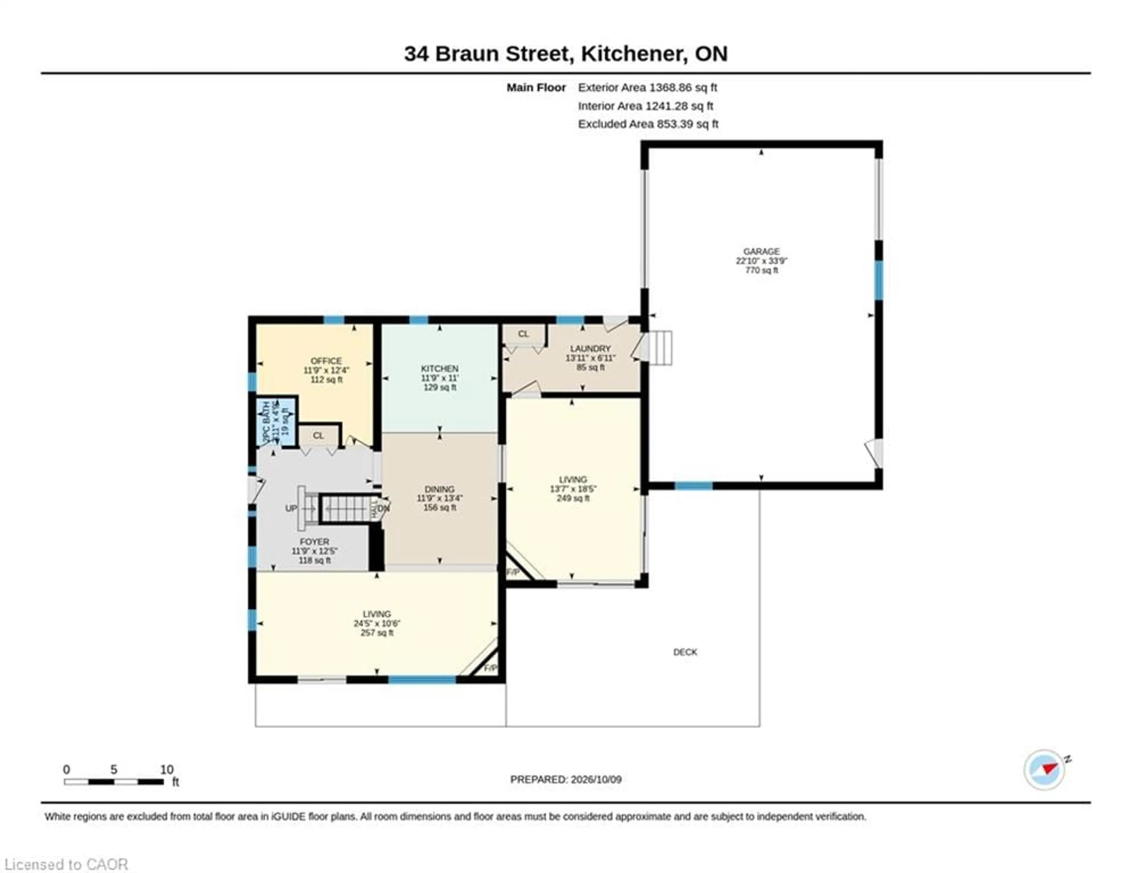 Floor plan for 34 Braun St, Kitchener Ontario N2H 3R4