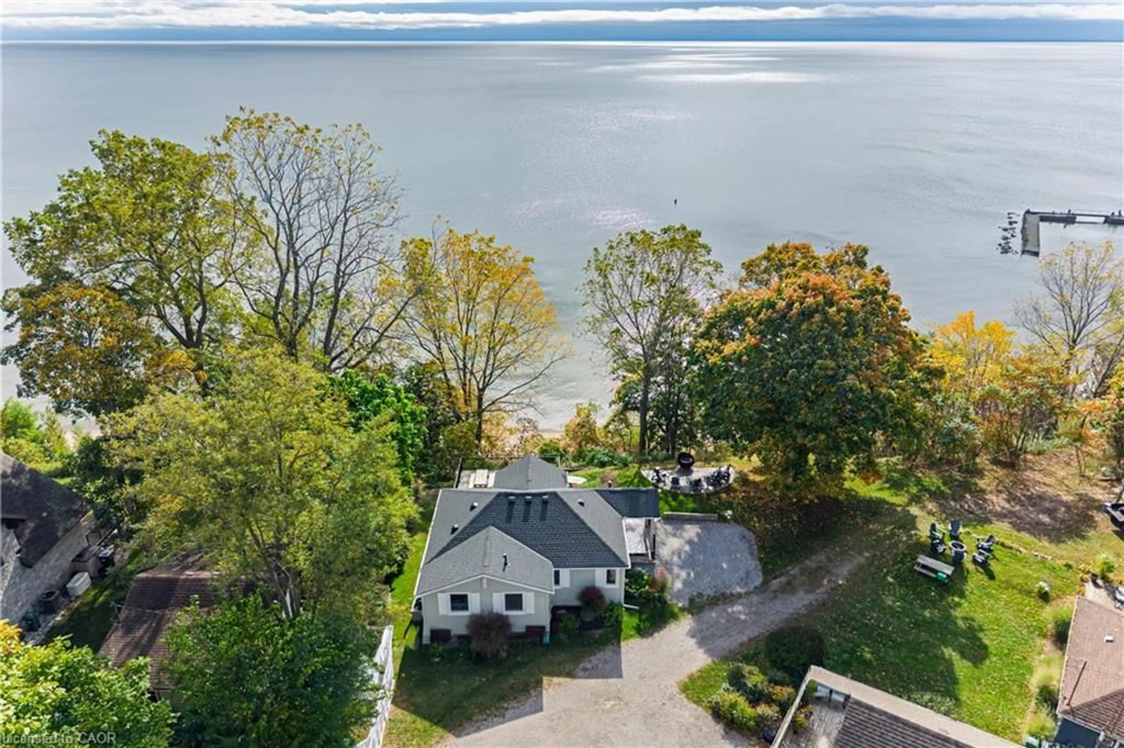 A pic from outside/outdoor area/front of a property/back of a property/a pic from drone, water/lake/river/ocean view for 46 King St, Port Ryerse Ontario N3Y 4K2