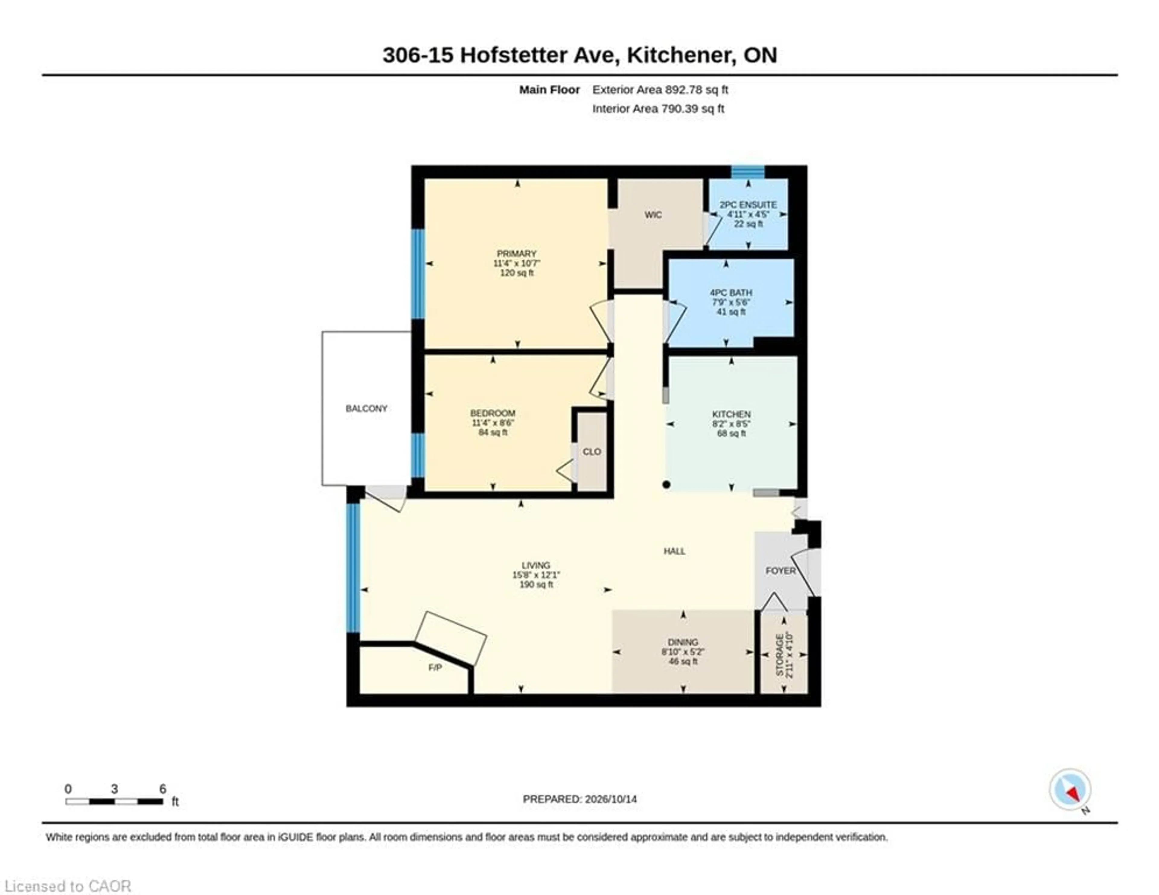 Floor plan for 15 Hofstetter Ave #306, Kitchener Ontario N2A 3Z7