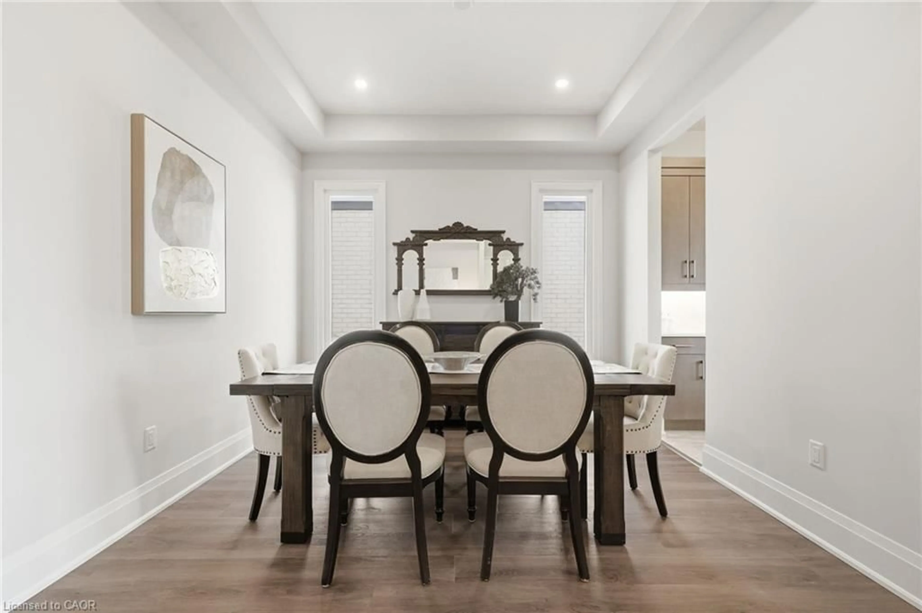 Dining room, wood/laminate floor for 162 Westcott Rd, Welland Ontario L3C 0K9
