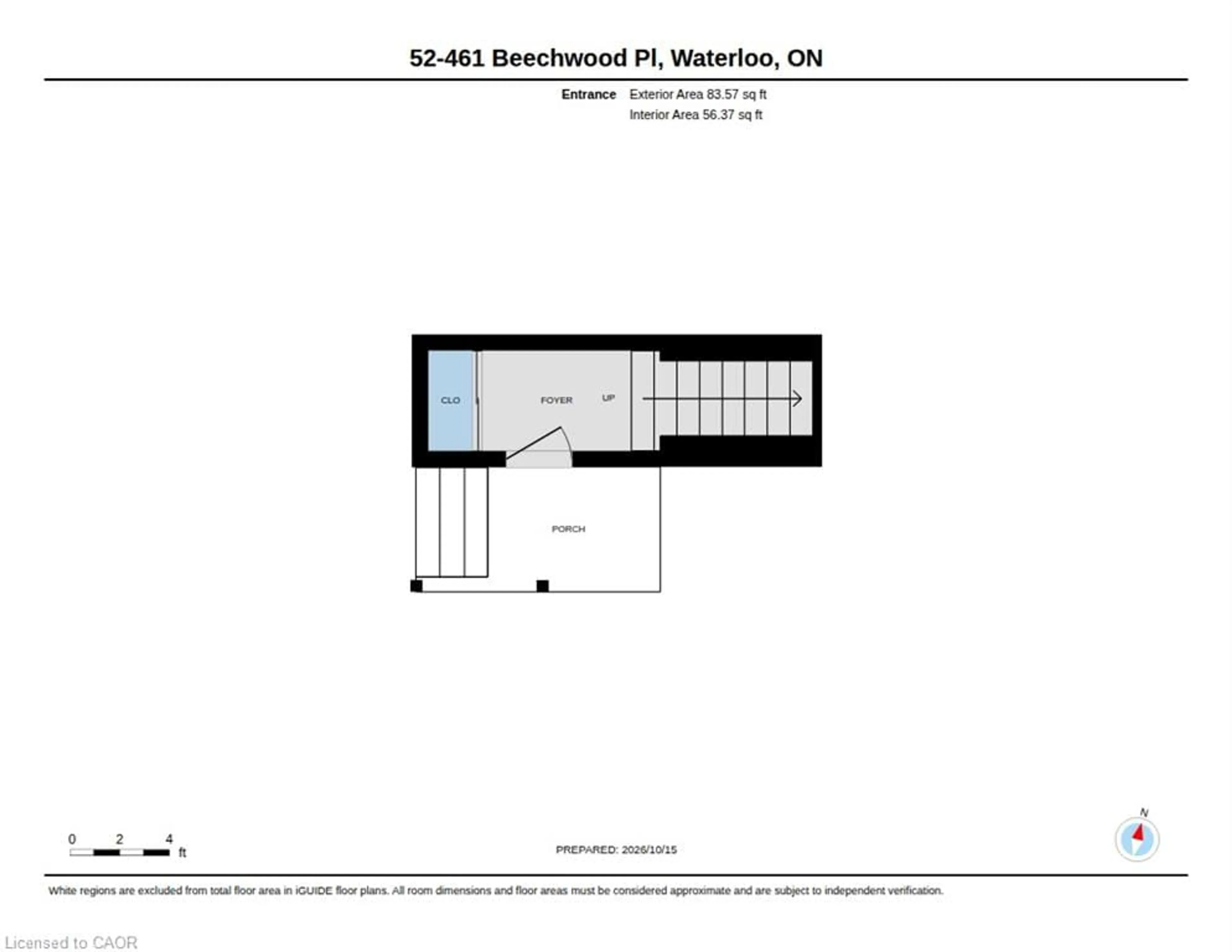 Floor plan for 461 Beechwood Pl #52, Waterloo Ontario N2T 1Y9
