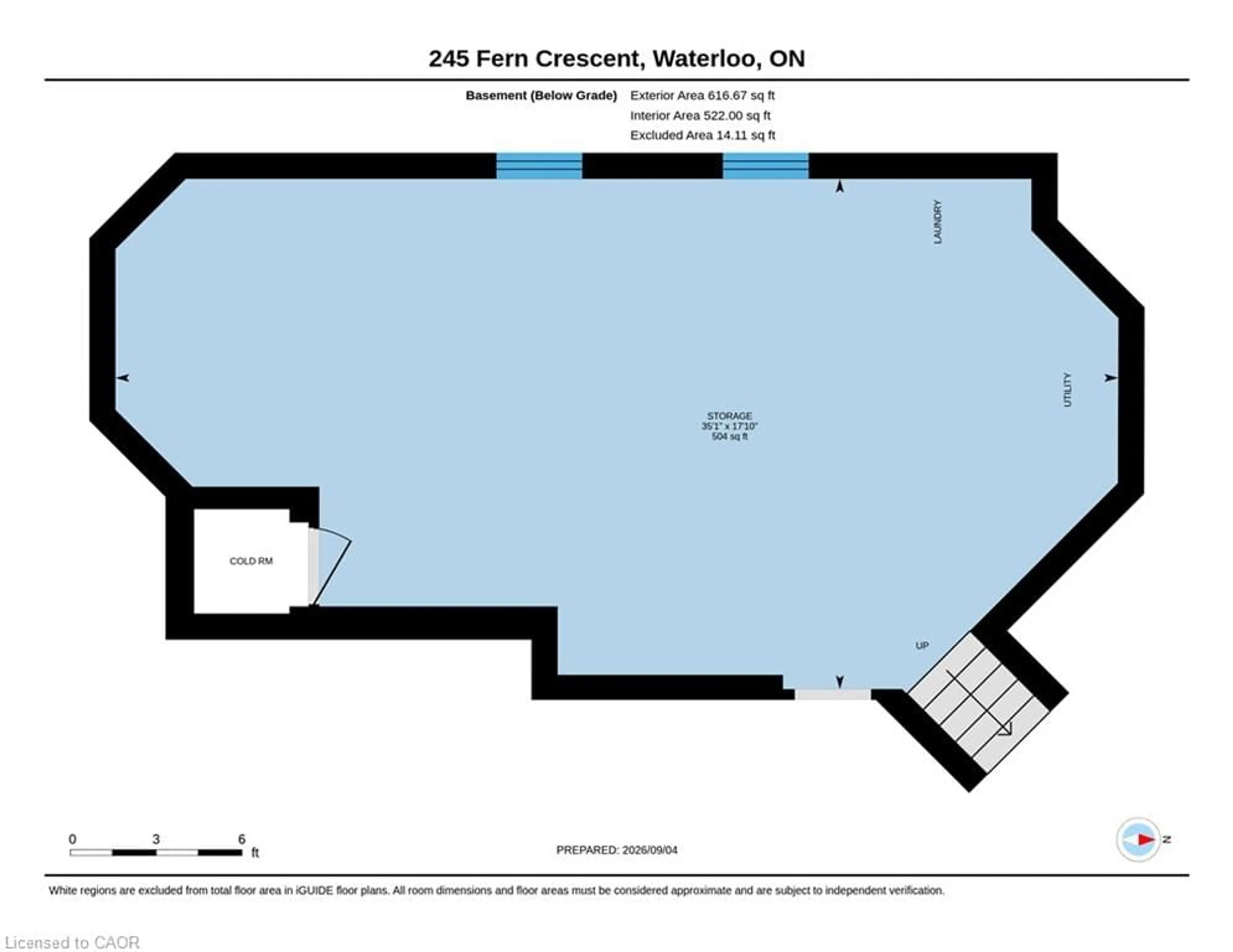 Floor plan for 245 Fern Cres, Waterloo Ontario N2V 2P9