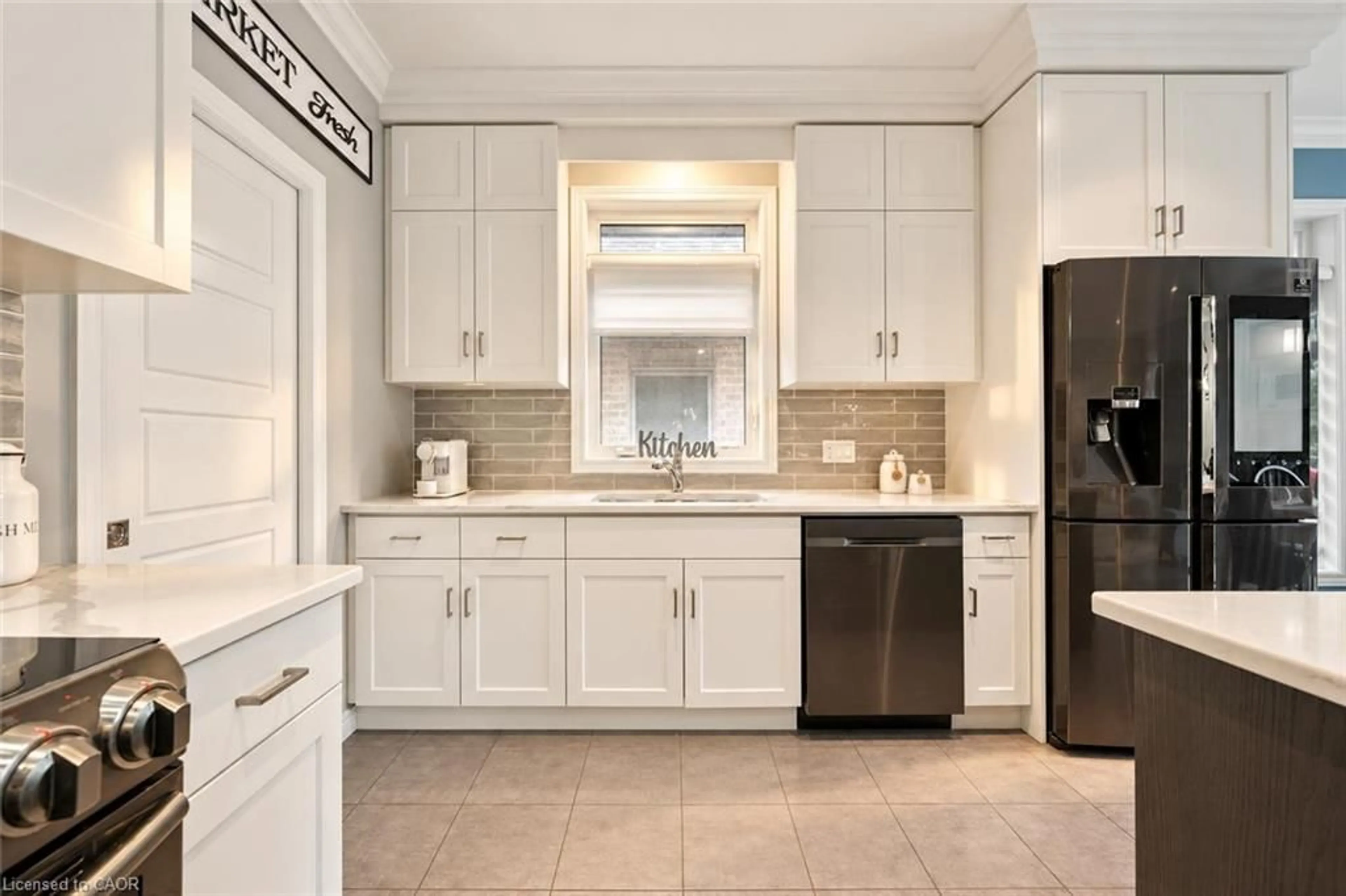 Contemporary kitchen, ceramic/tile floor for 57 Cutting Dr, Elora Ontario N0B 1S0