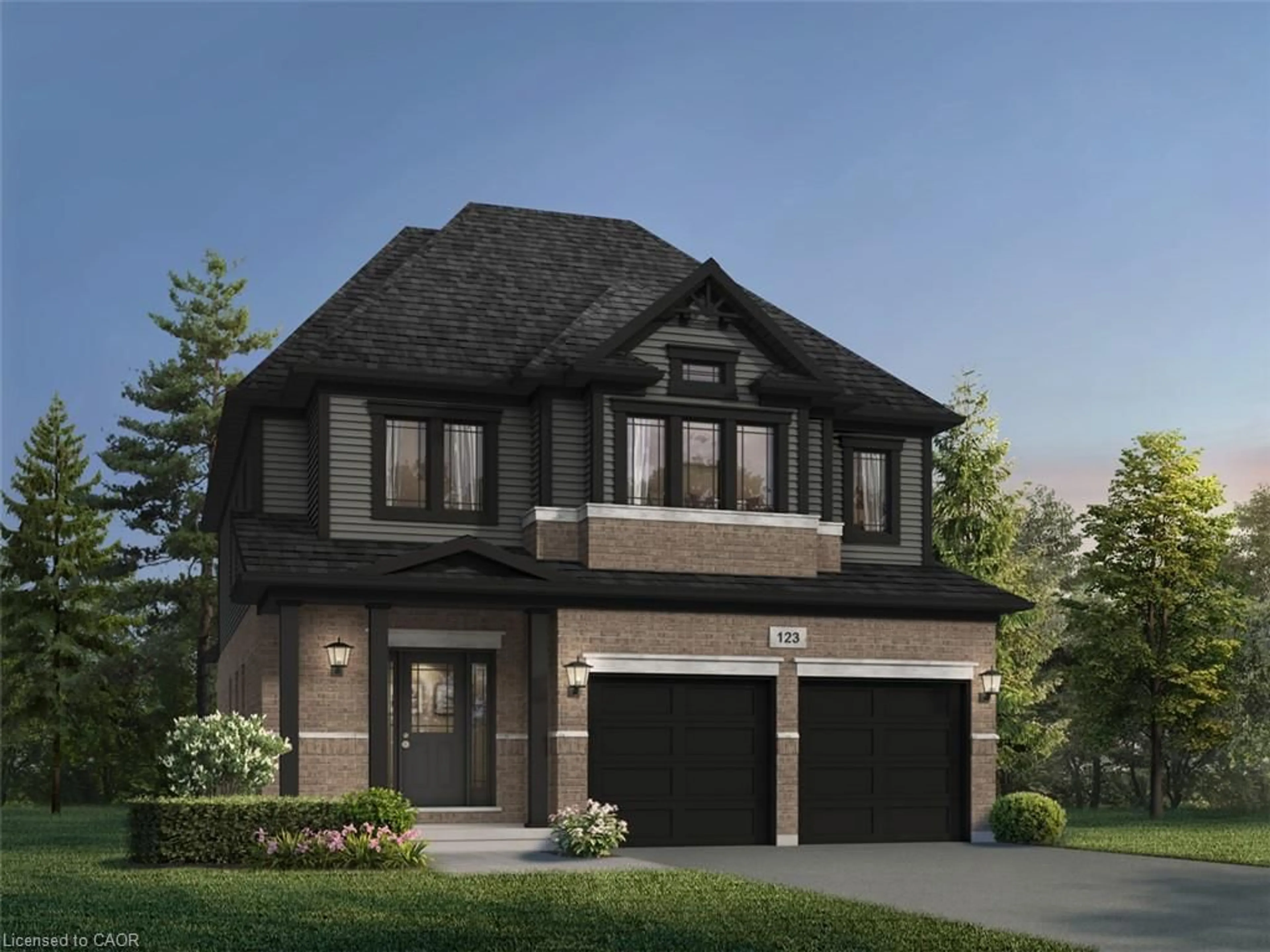 Home with brick exterior material, street for 28 Allegro Common, Cambridge Ontario N3C 1A5