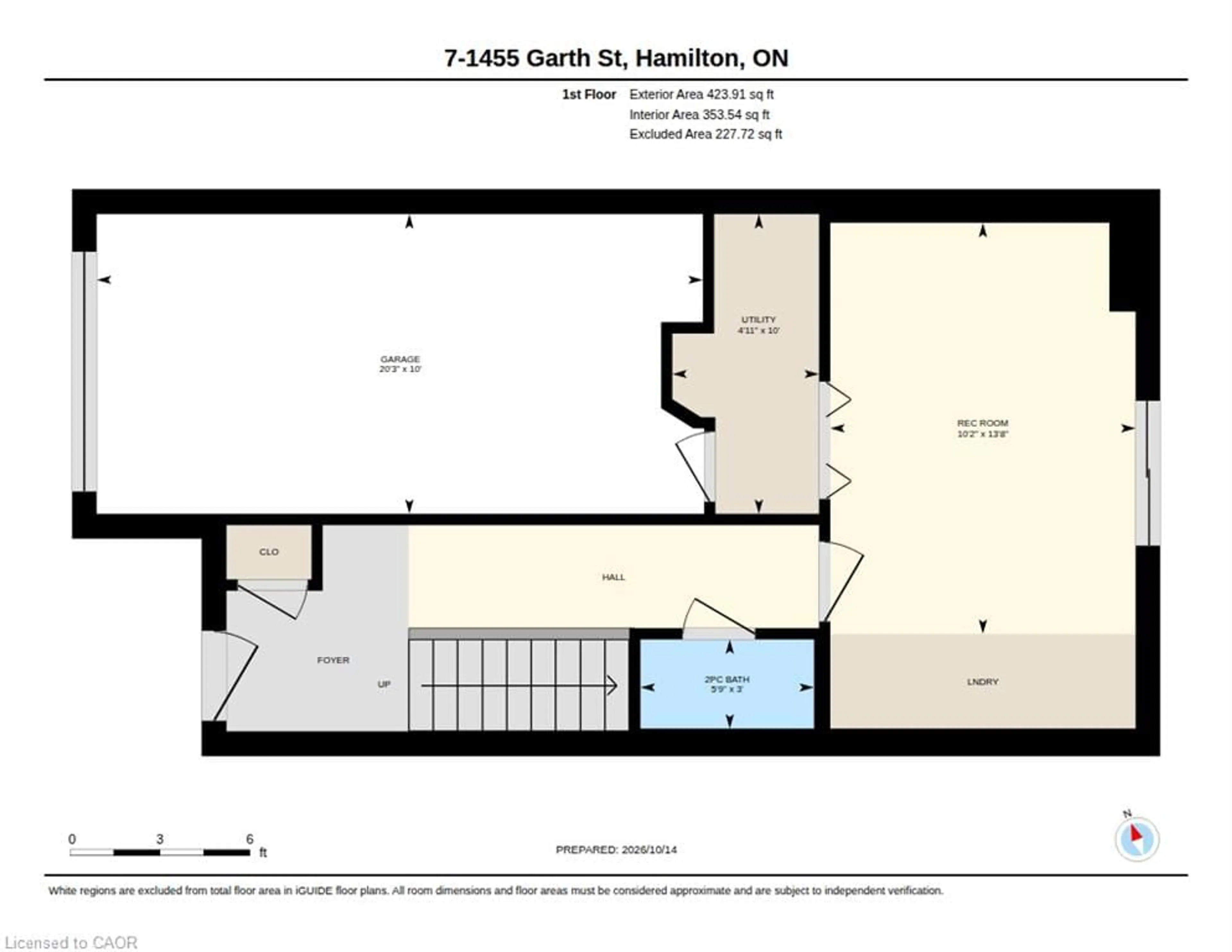 Floor plan for 1455 Garth St #7, Hamilton Ontario L9B 1T4
