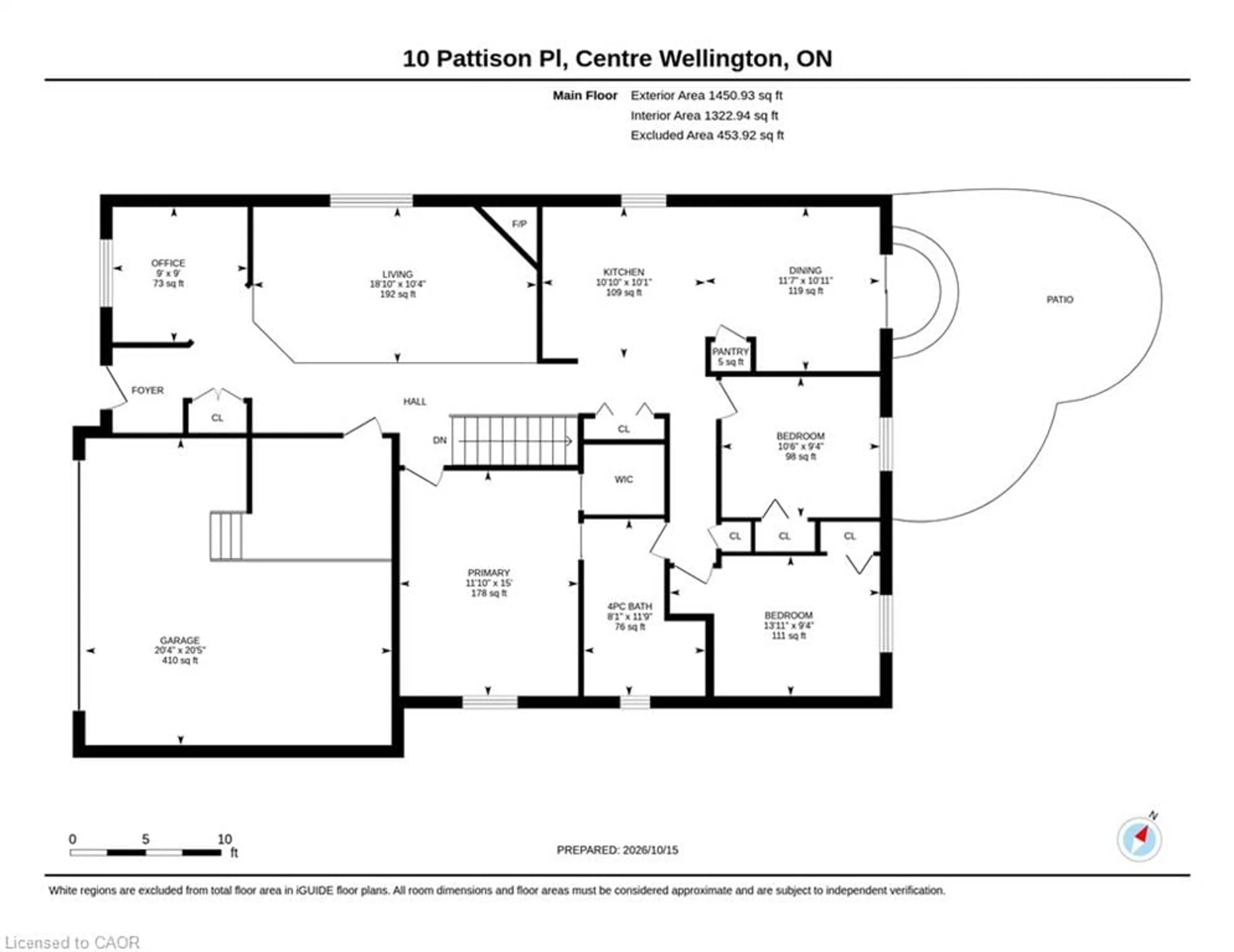 Floor plan for 10 Pattison Pl, Fergus Ontario N1M 3V1