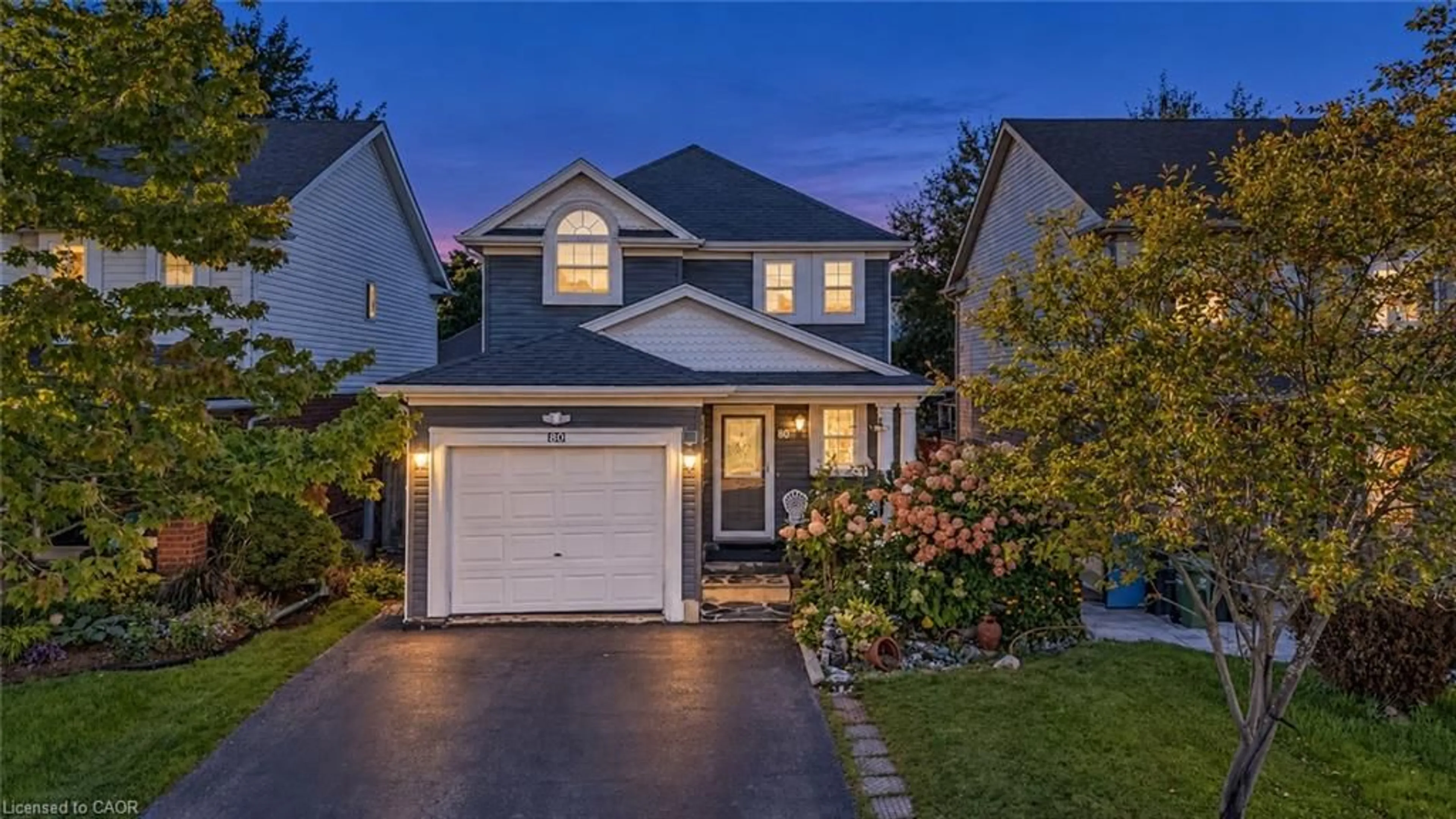 Home with vinyl exterior material, street for 80 Southcreek Trail, Guelph Ontario N1G 4Y8