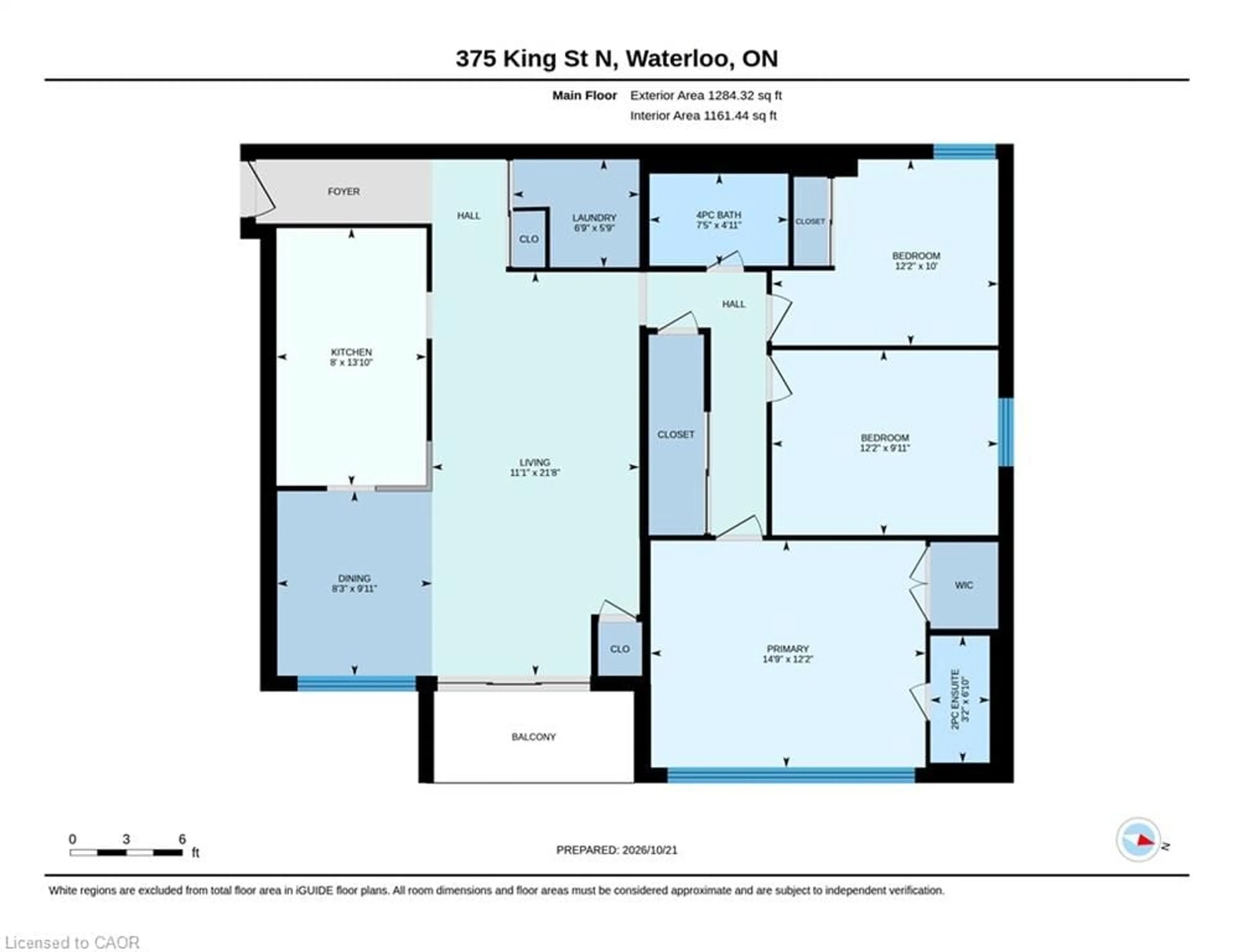 Floor plan for 375 King St #1101, Waterloo Ontario N2J 4L6
