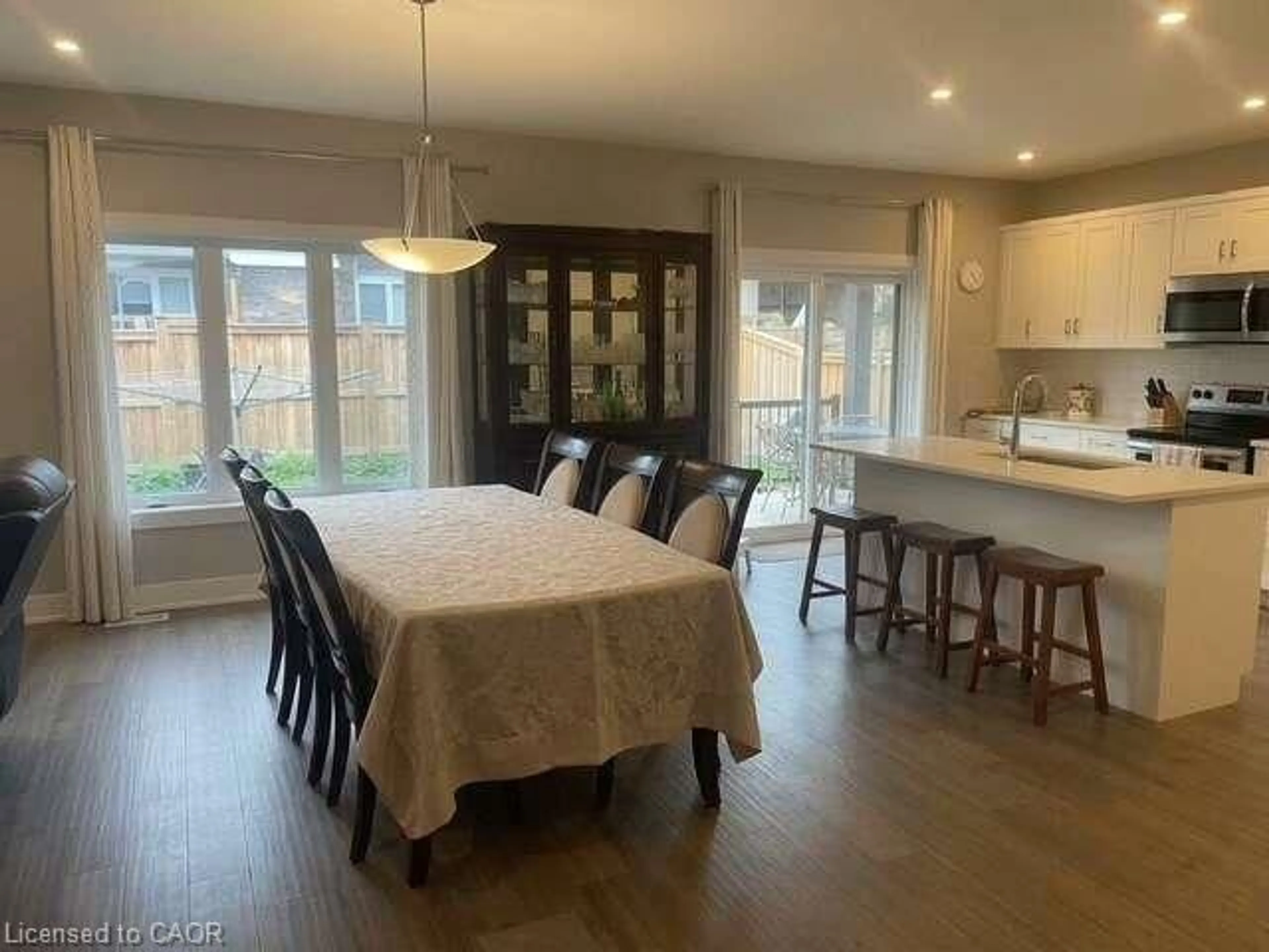 Open concept kitchen, wood/laminate floor for 9 Pursel St, Waterford Ontario N0E 1Y0