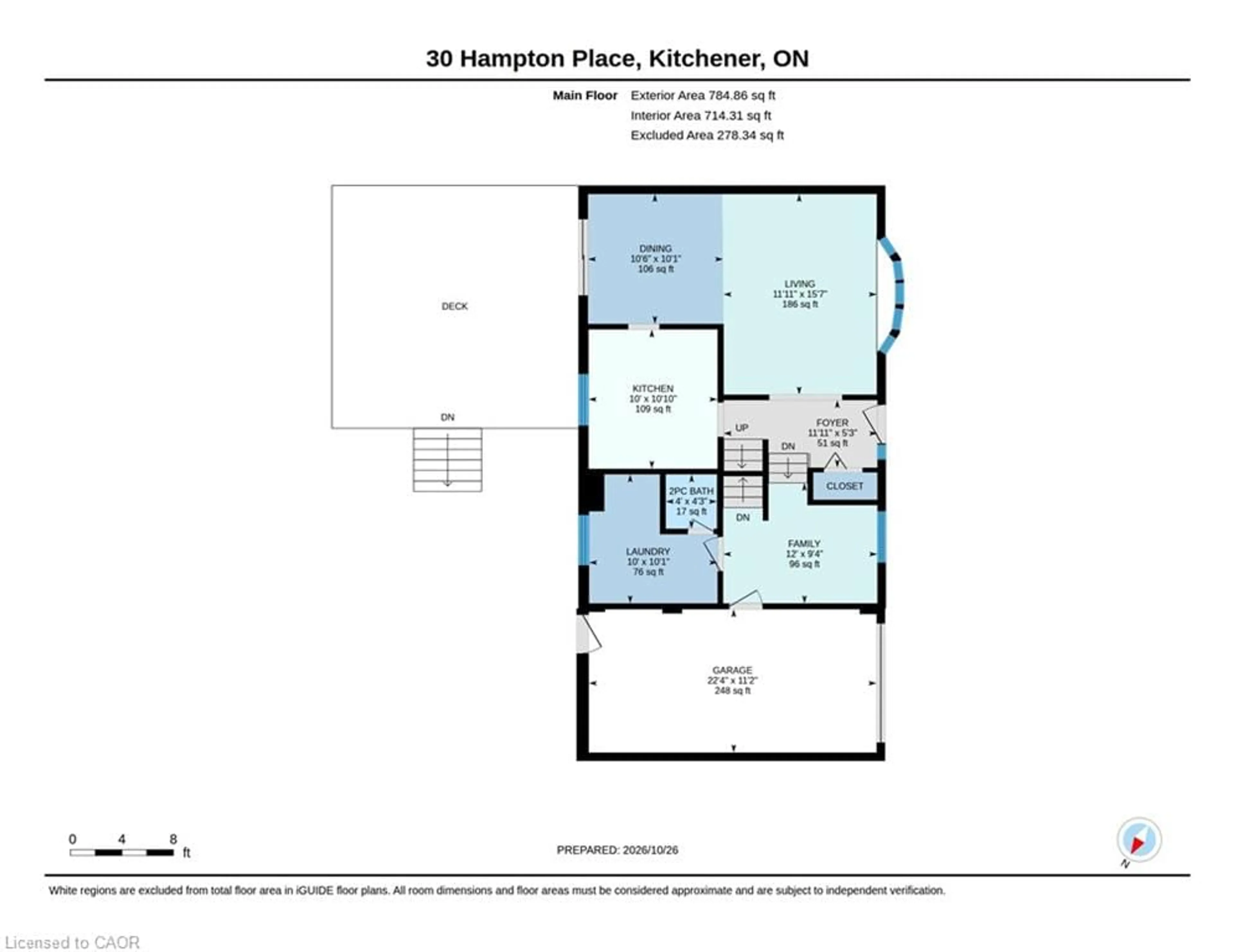Floor plan for 30 Hampton Pl, Kitchener Ontario N2B 2S3