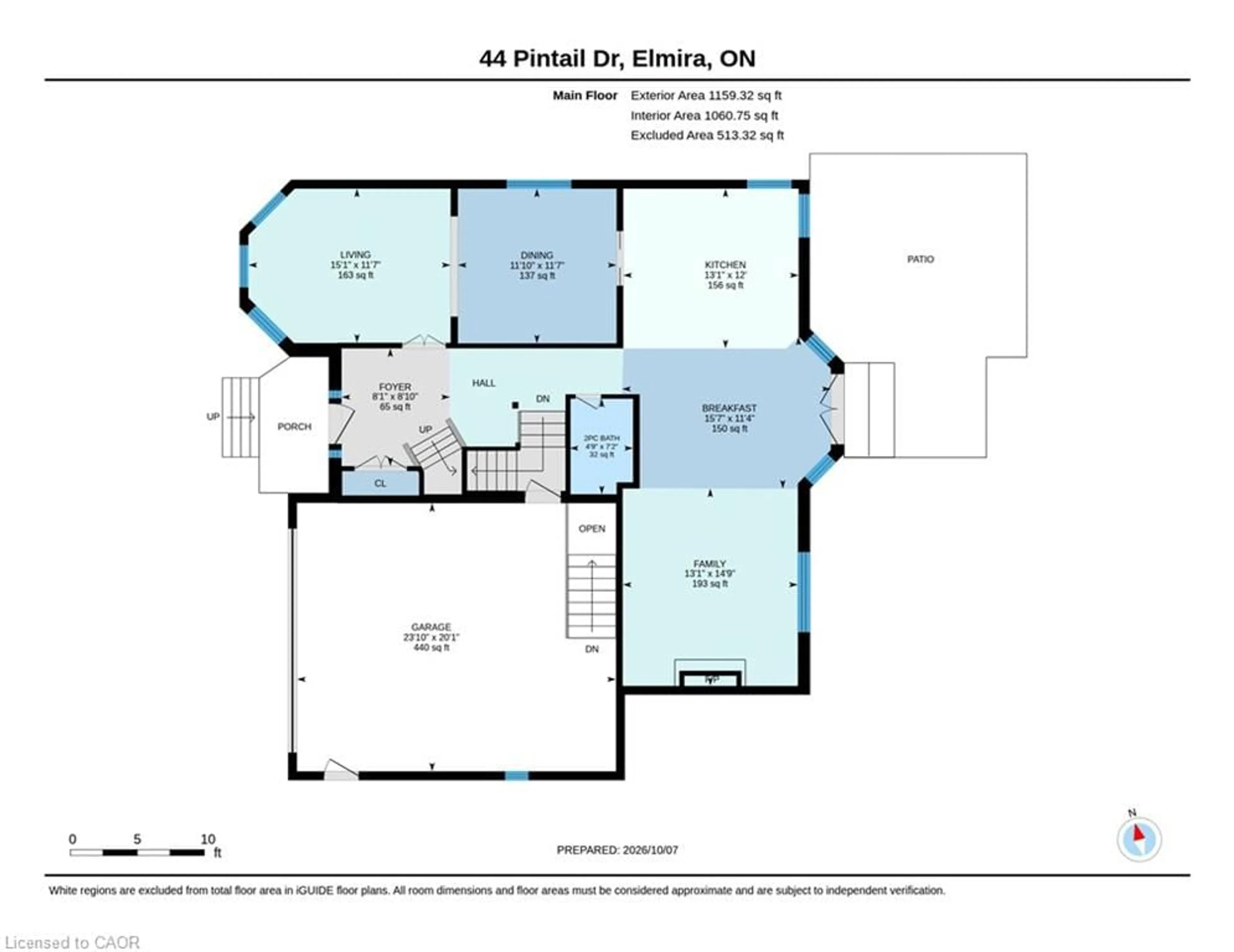 Floor plan for 44 Pintail Dr, Elmira Ontario N3B 3K9