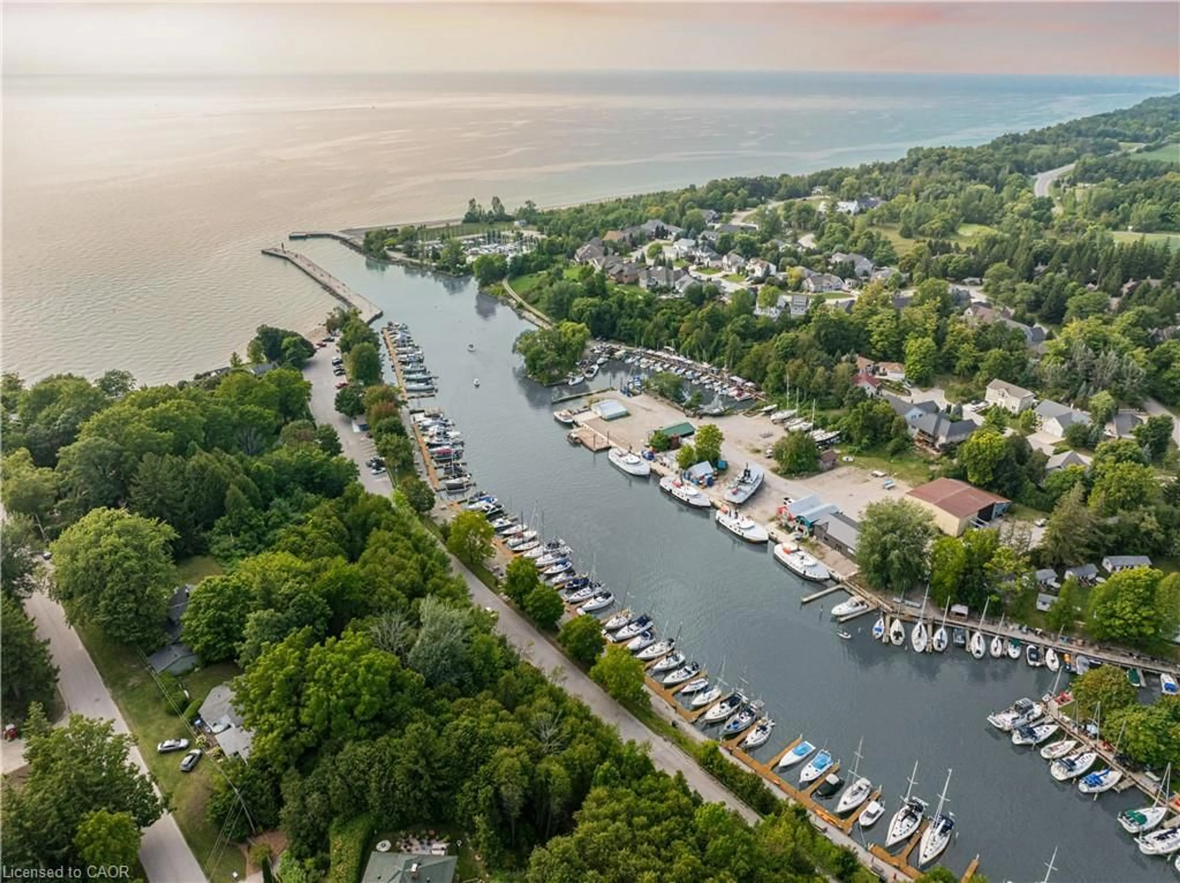 A pic from outside/outdoor area/front of a property/back of a property/a pic from drone, water/lake/river/ocean view for 10 Hamilton St, Bayfield Ontario N0M 1G0