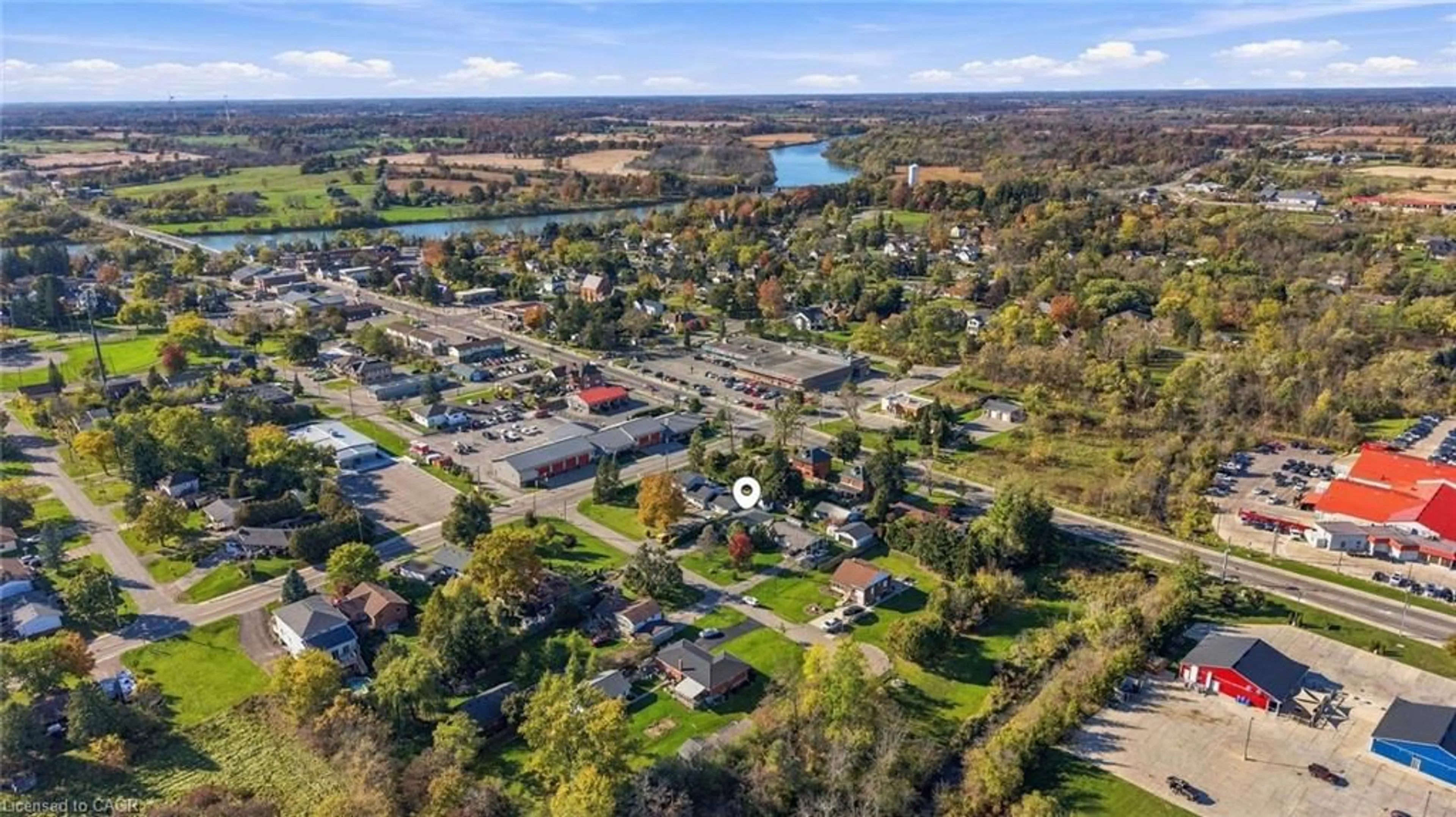 A pic from outside/outdoor area/front of a property/back of a property/a pic from drone, water/lake/river/ocean view for 22 Mckay St, Cayuga Ontario N0A 1E0
