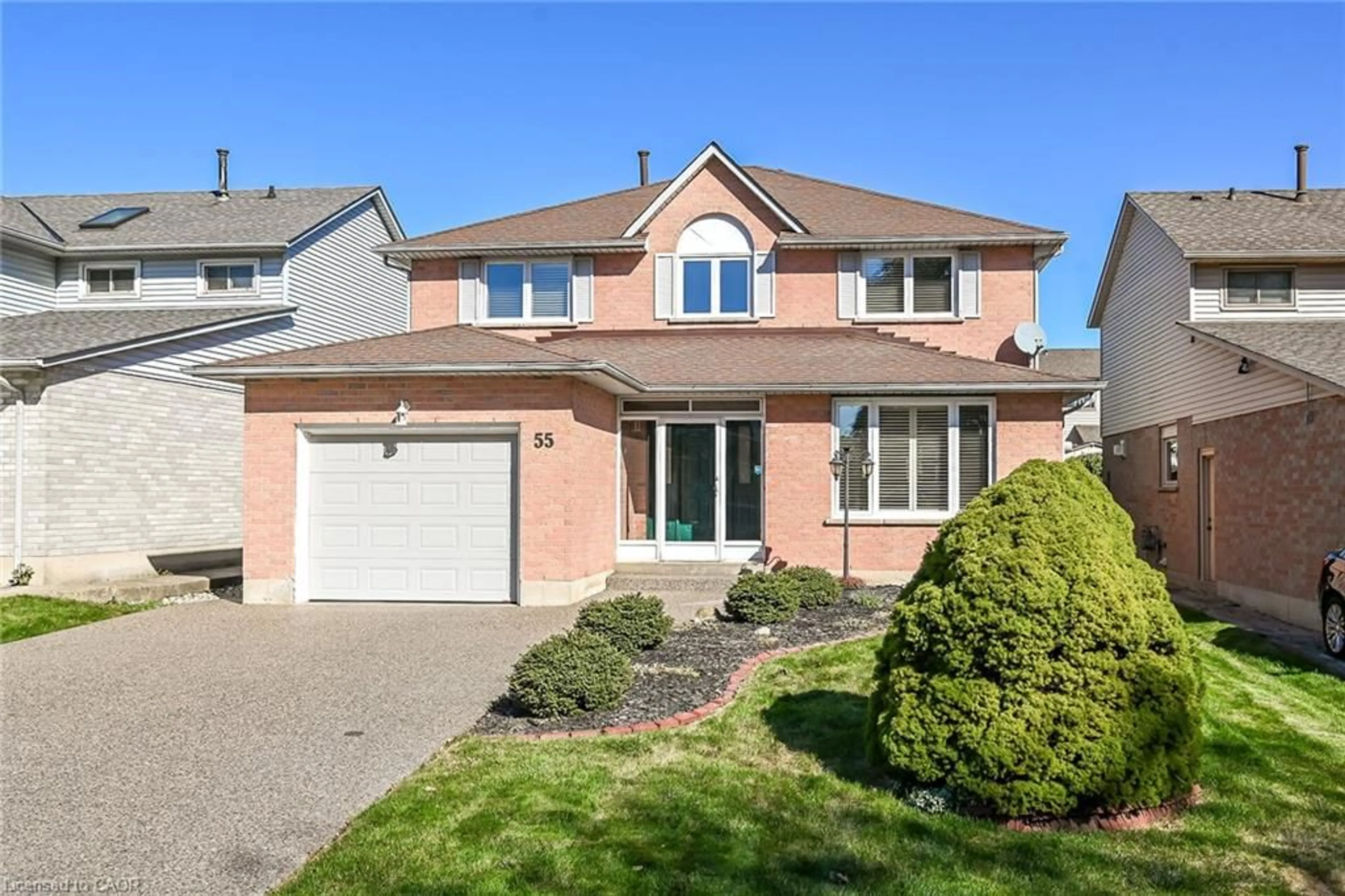 Home with brick exterior material, street for 55 Fusilier Dr, Hamilton Ontario L9B 2E5