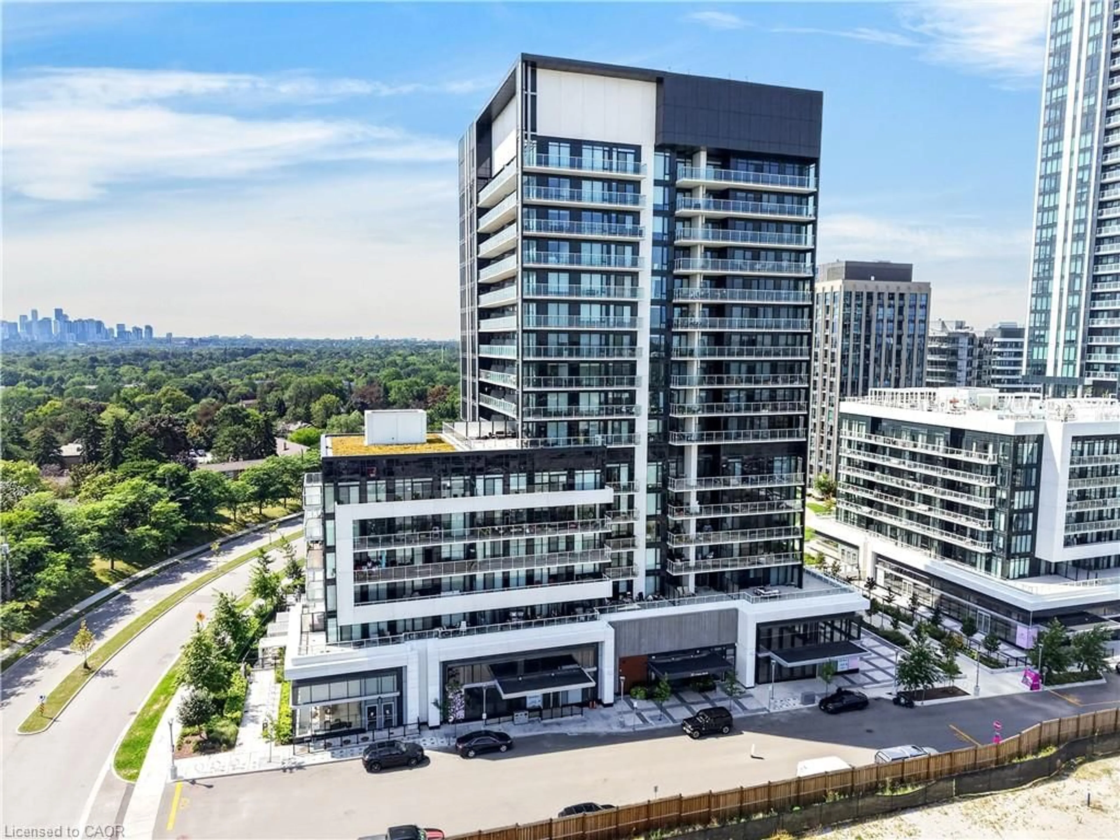 A pic from outside/outdoor area/front of a property/back of a property/a pic from drone, city buildings view from balcony for 20 O'neill Rd #536, North York Ontario M3C 0R2