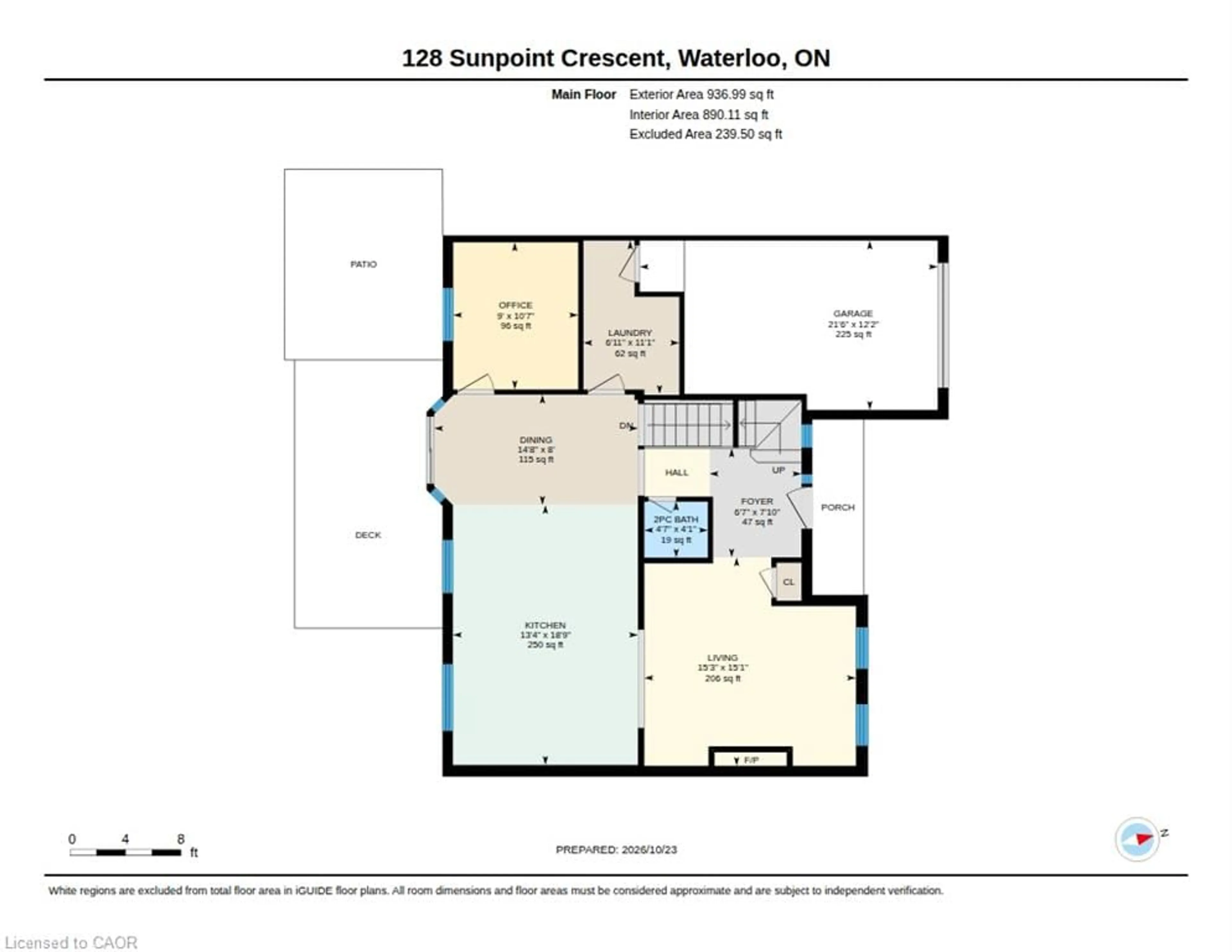 Floor plan for 128 Sunpoint Cres, Waterloo Ontario N2V 1V1