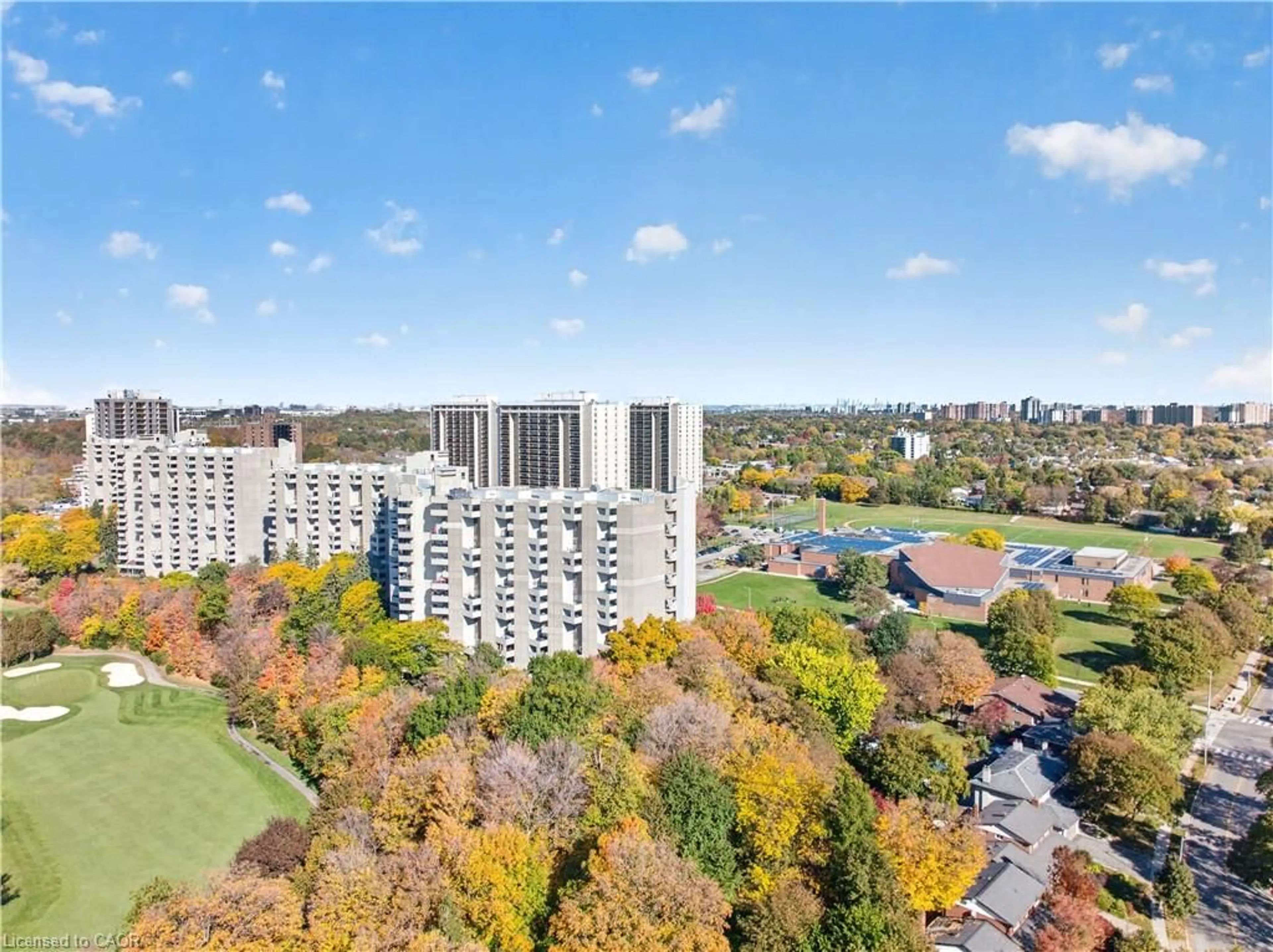 A pic from outside/outdoor area/front of a property/back of a property/a pic from drone, city buildings view from balcony for 284 Mill Rd #E21, Etobicoke Ontario M9C 4W6