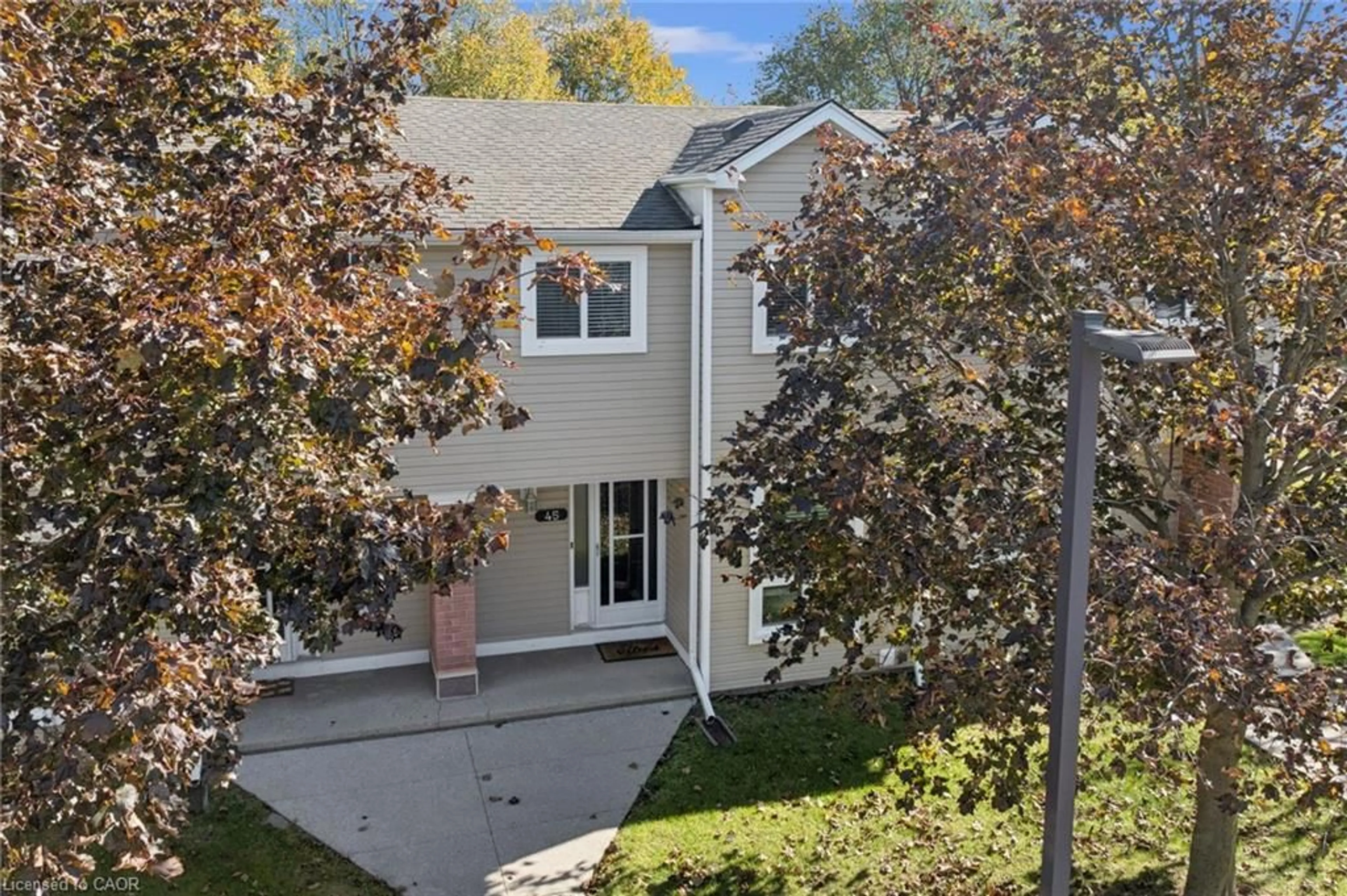A pic from outside/outdoor area/front of a property/back of a property/a pic from drone, street for 160 Rittenhouse Rd #45, Kitchener Ontario N2E 3G7