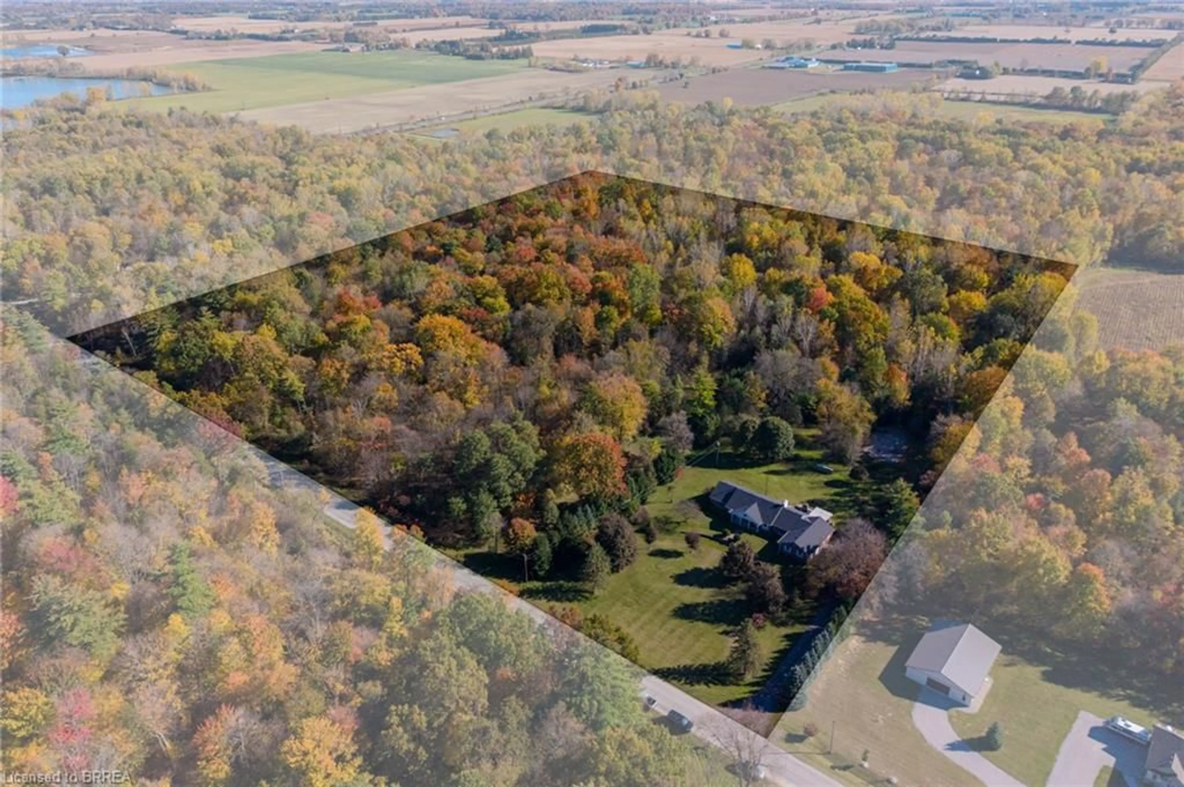 A pic from outside/outdoor area/front of a property/back of a property/a pic from drone, forest/trees view for 1834 Windham Rd 9, Windham Centre Ontario N0A 2A0